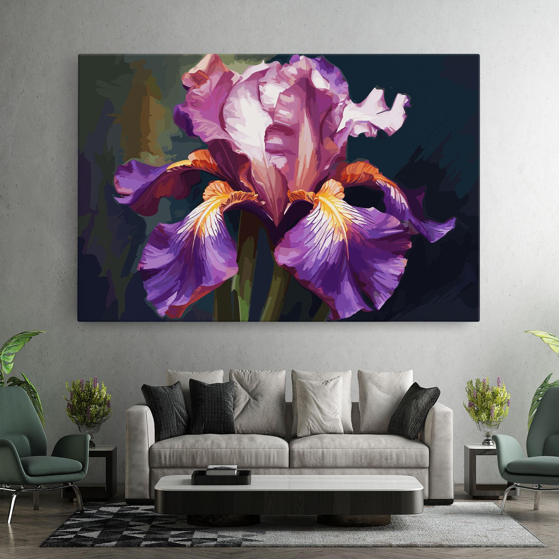 Картина на платно Purple Orange Iris Art mockup 7