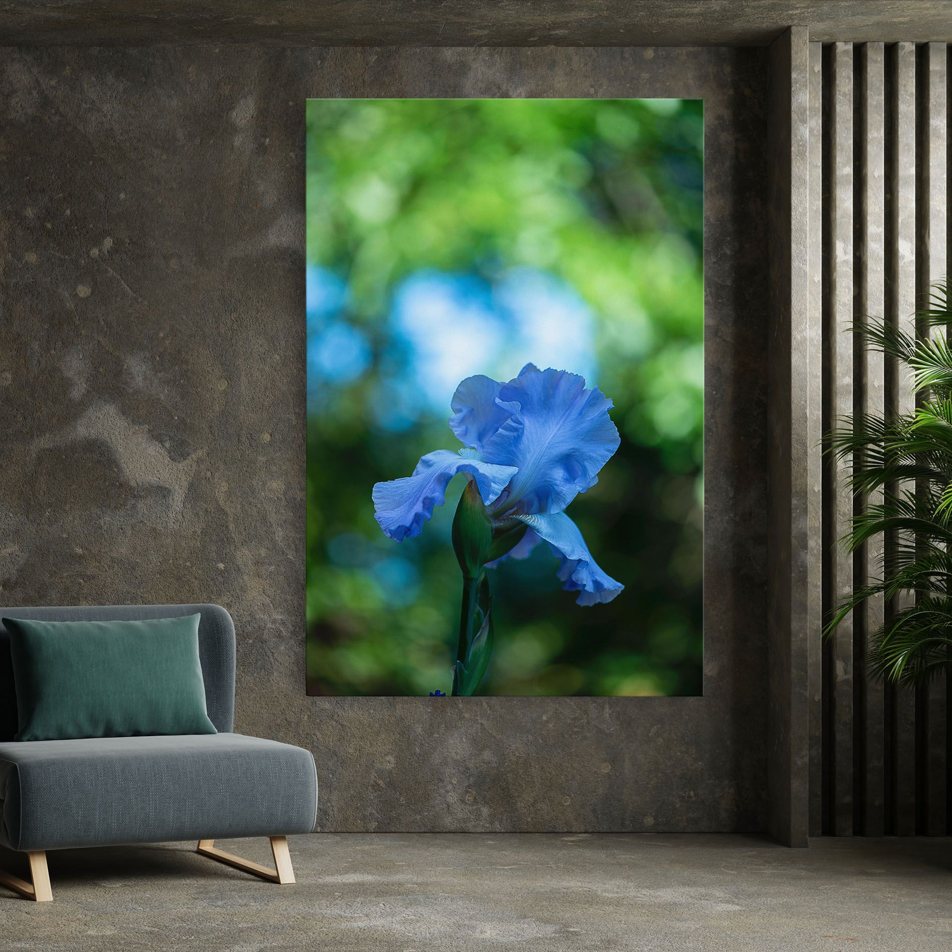 Blue Iris In The Garden mockup 7