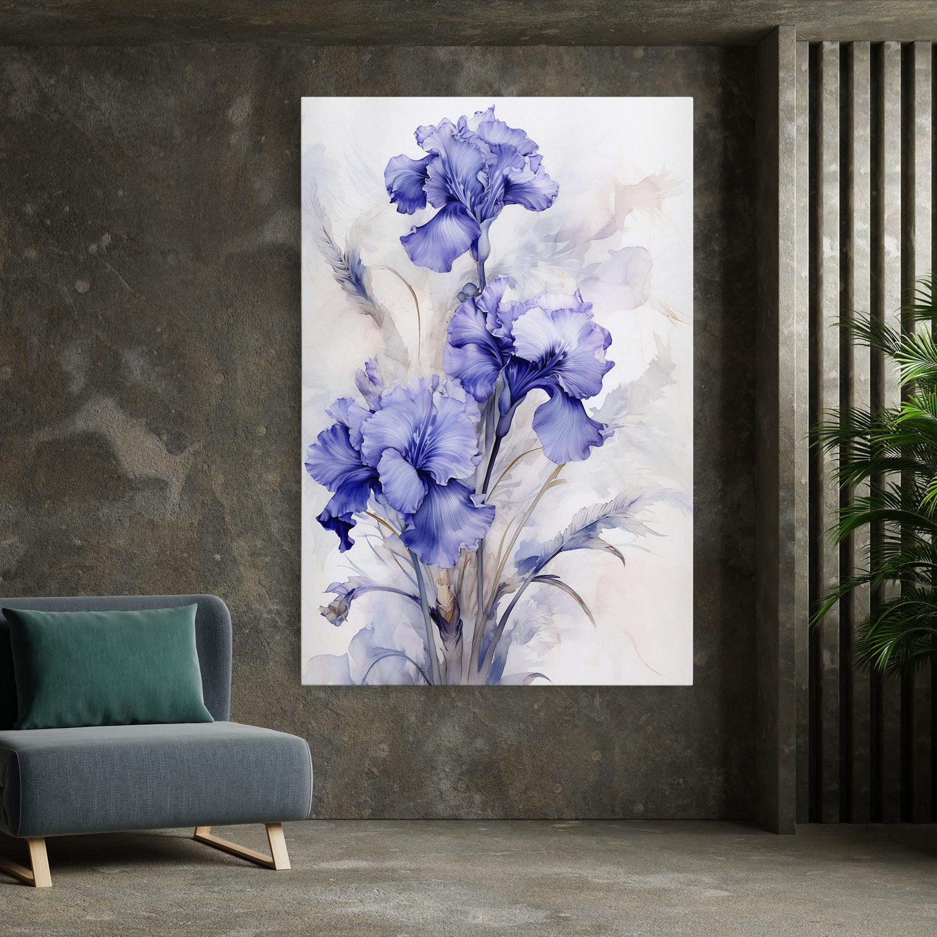 Картина на платно Purple Iris Painting mockup 7