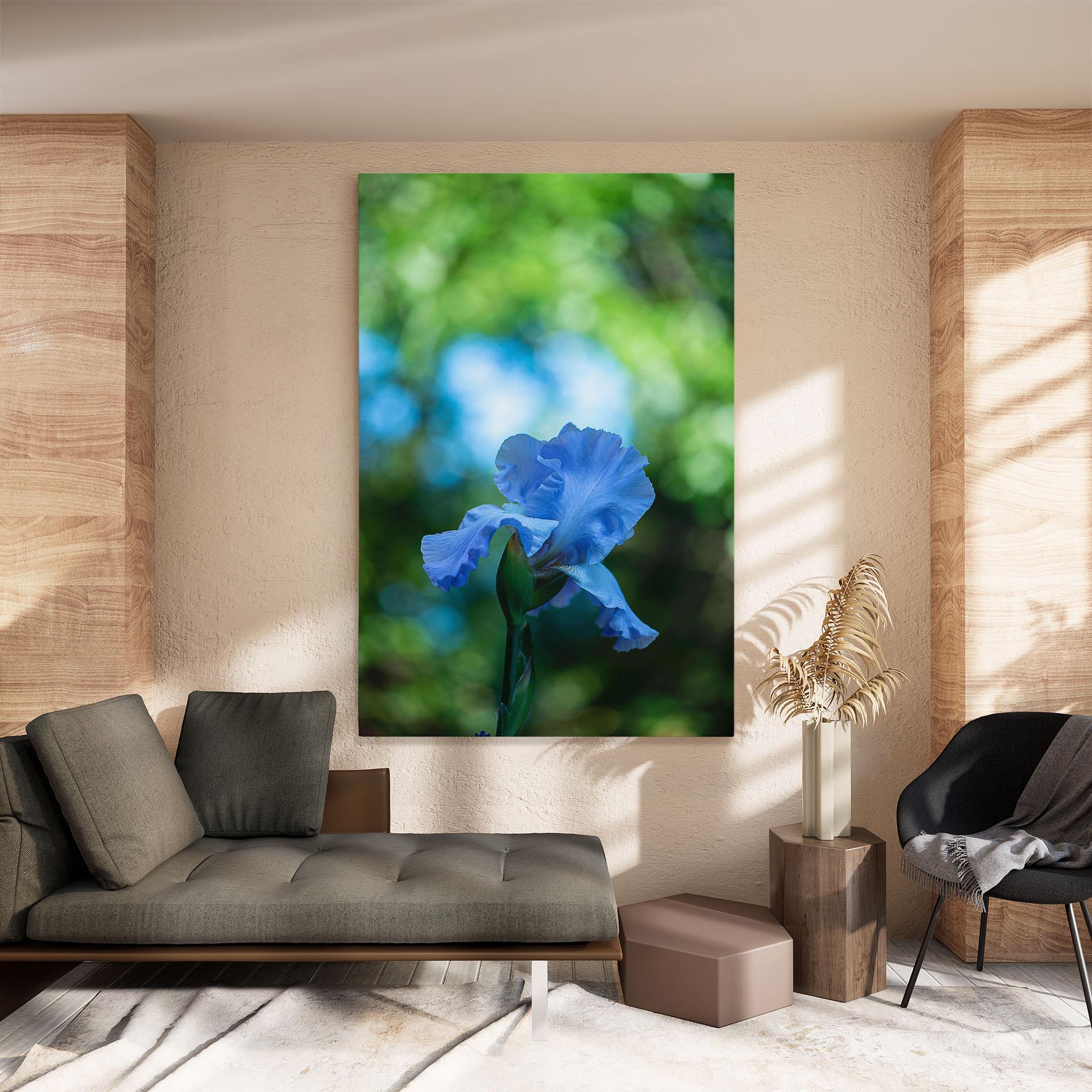 Картина на платно Blue Iris In The Garden mockup 8
