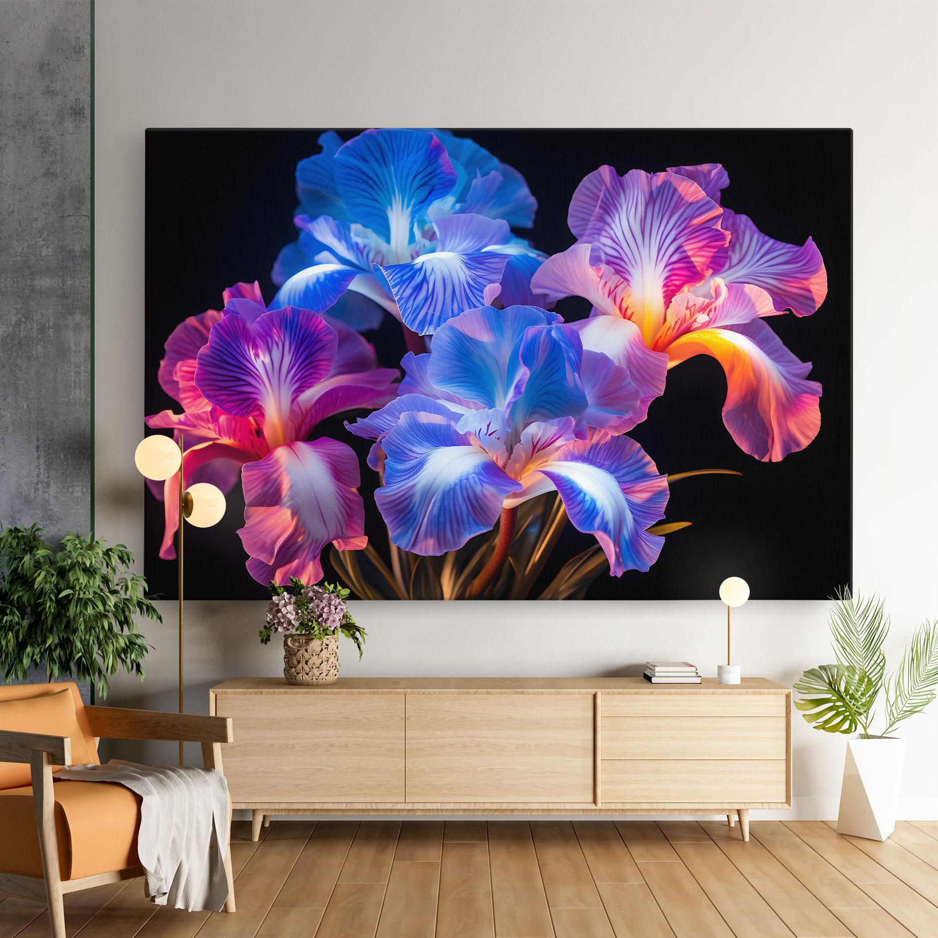 Картина на платно Blue Light Iris mockup 9