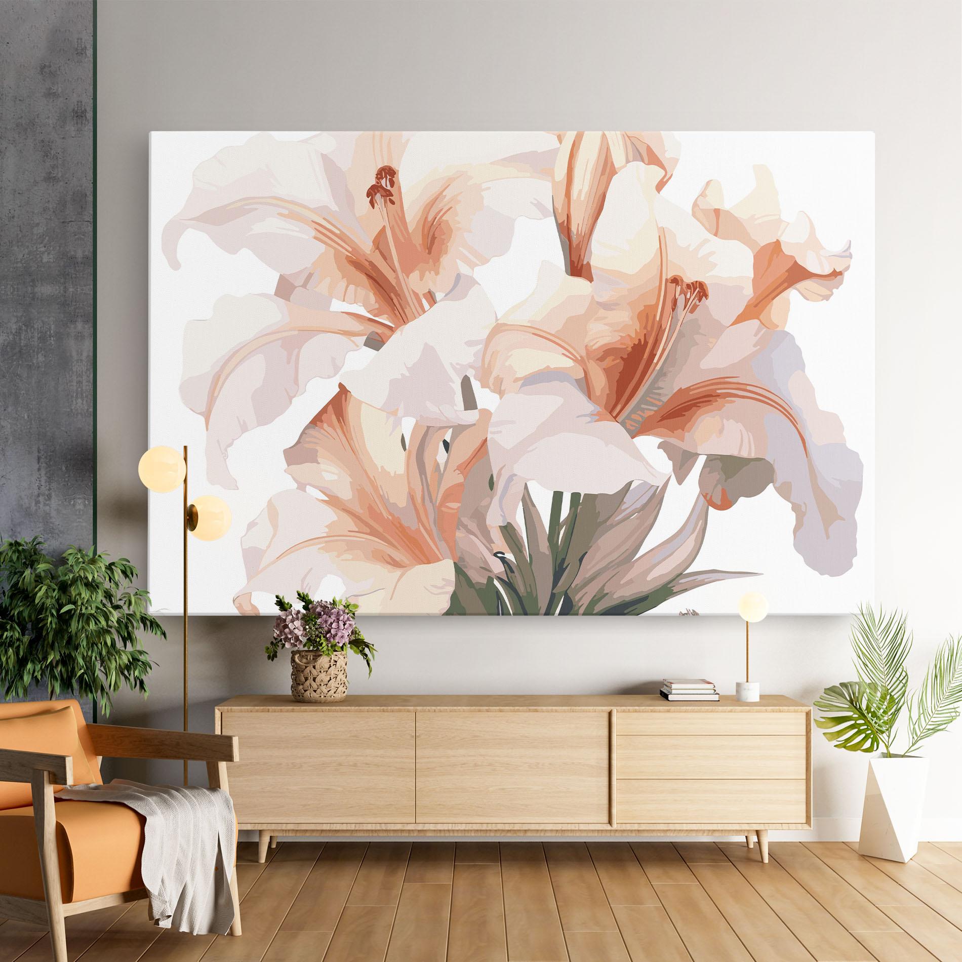 Картина на платно Light Orange Iris mockup 9