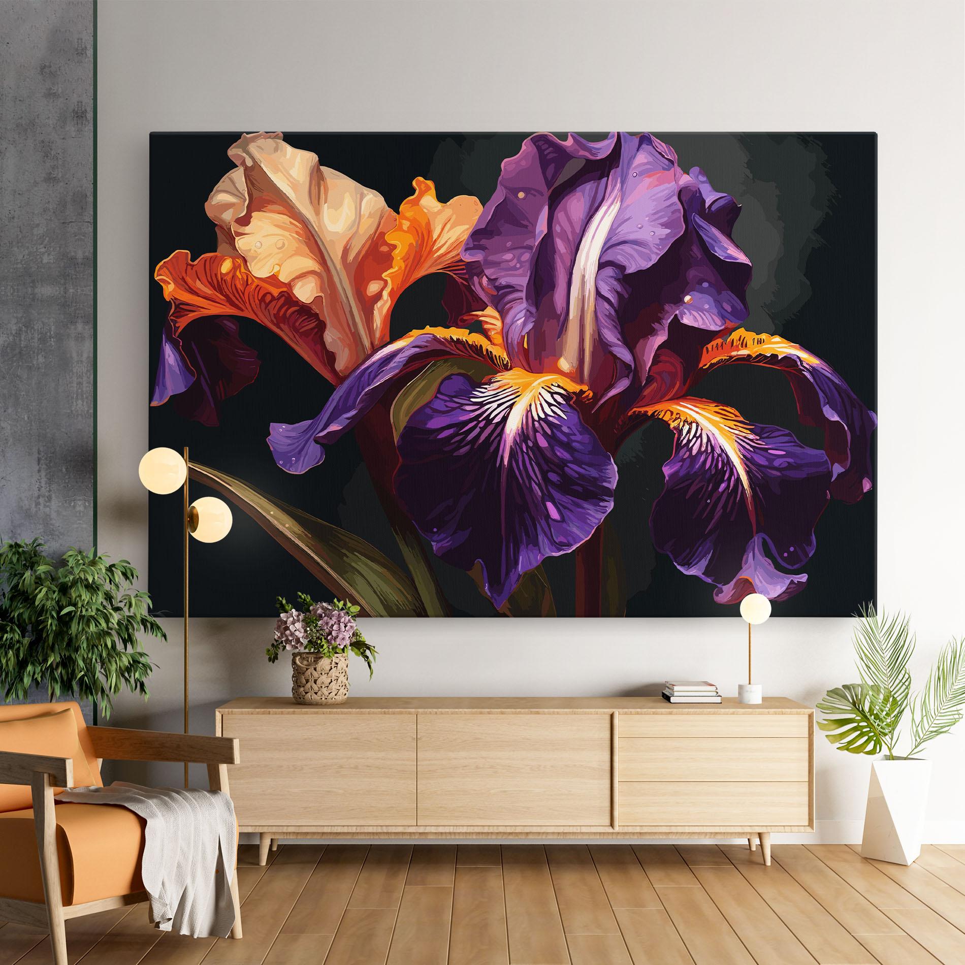 Картина на платно Purple Orange Iris mockup 9
