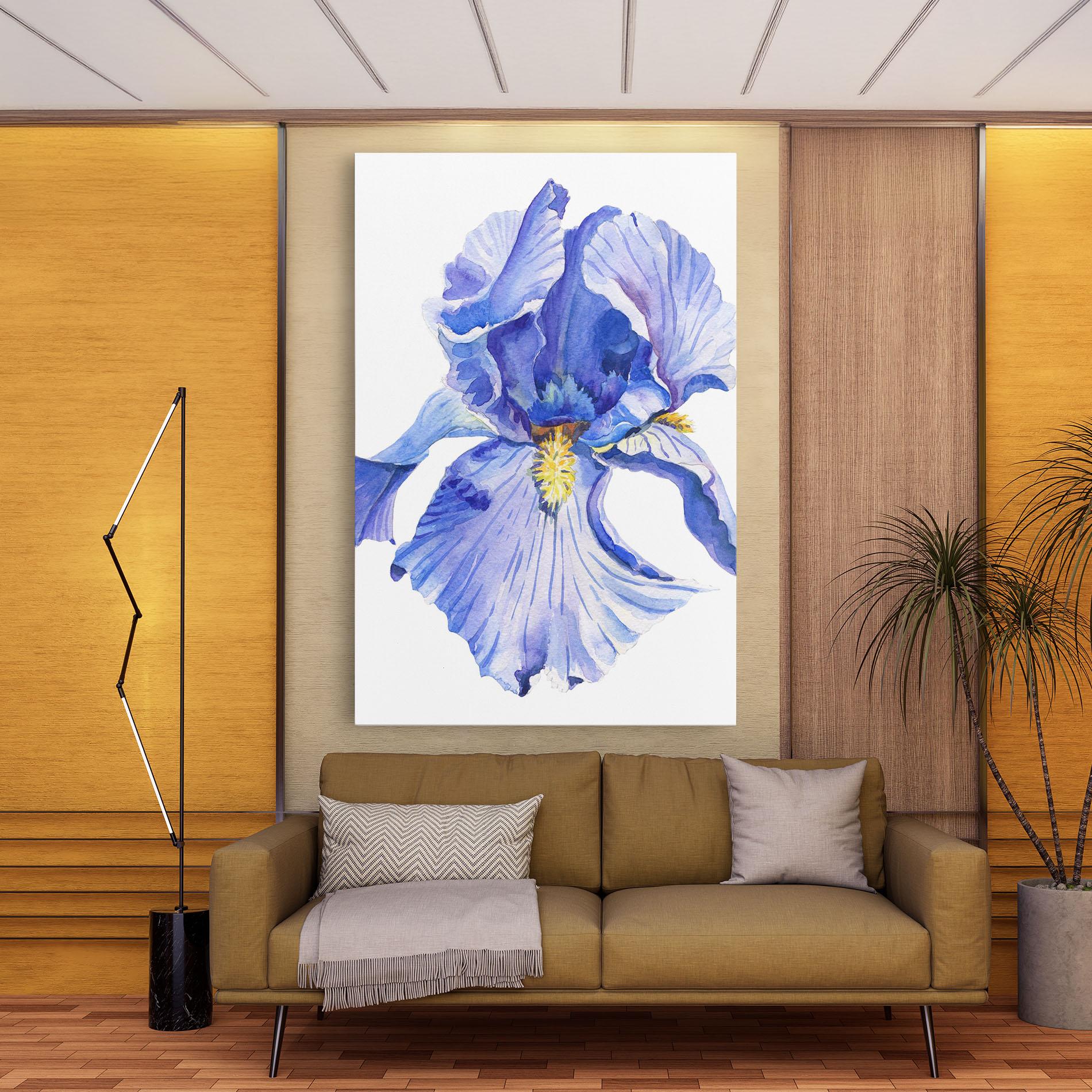 Картина на платно Purple Iris On White mockup 9