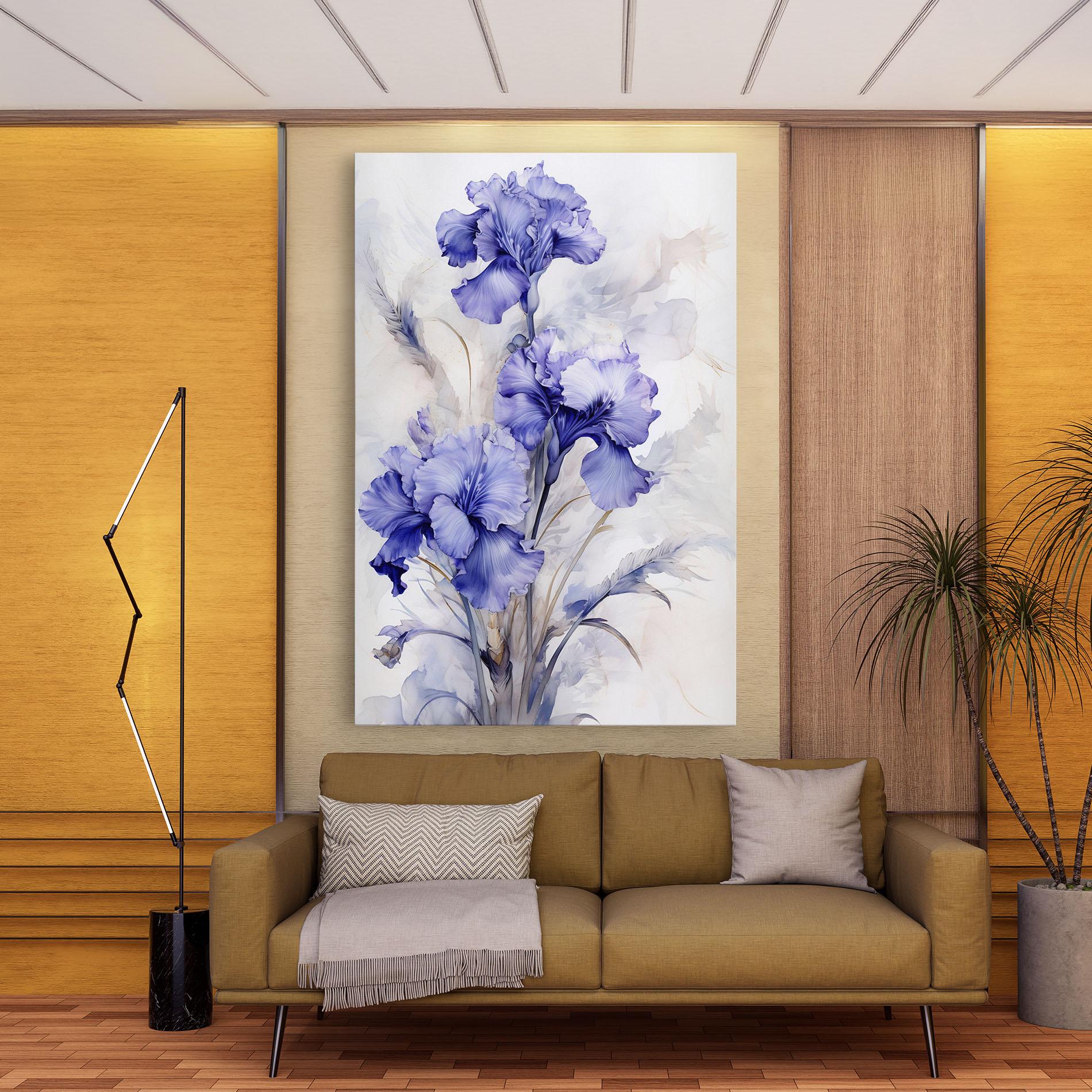 Картина на платно Purple Iris Painting mockup 9