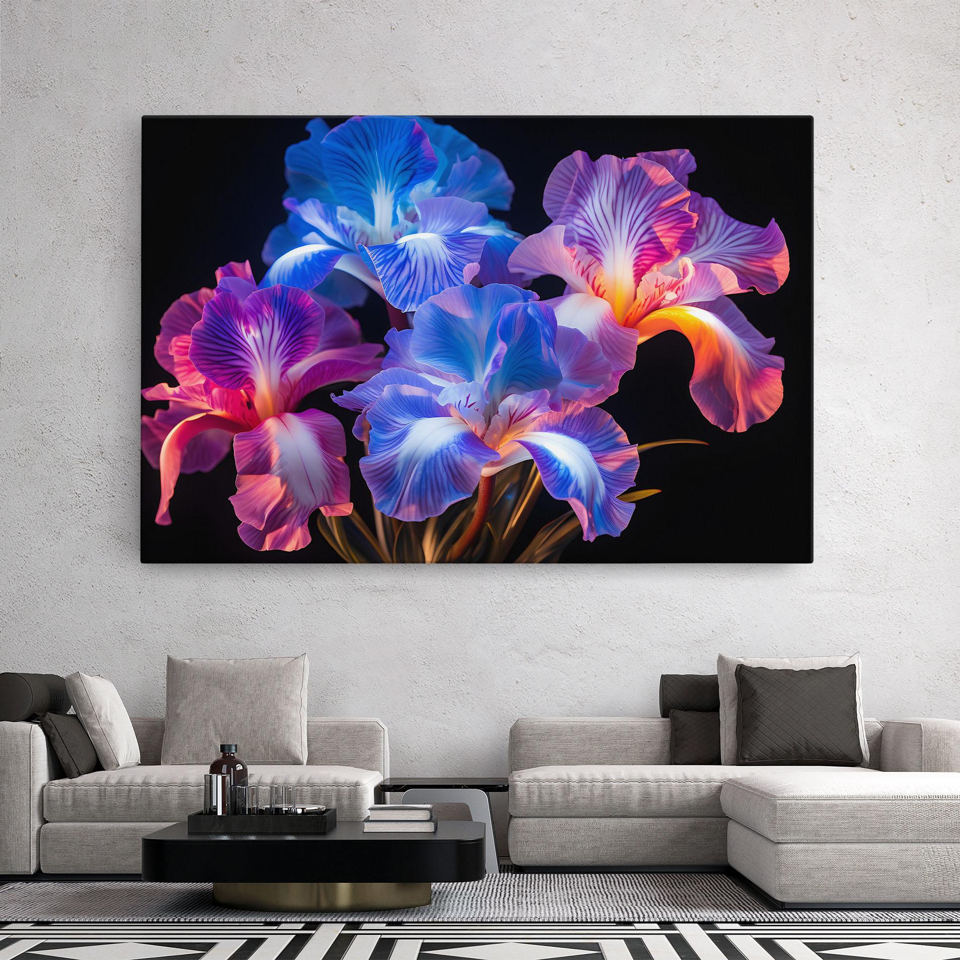 Картина на платно Blue Light Iris mockup 2