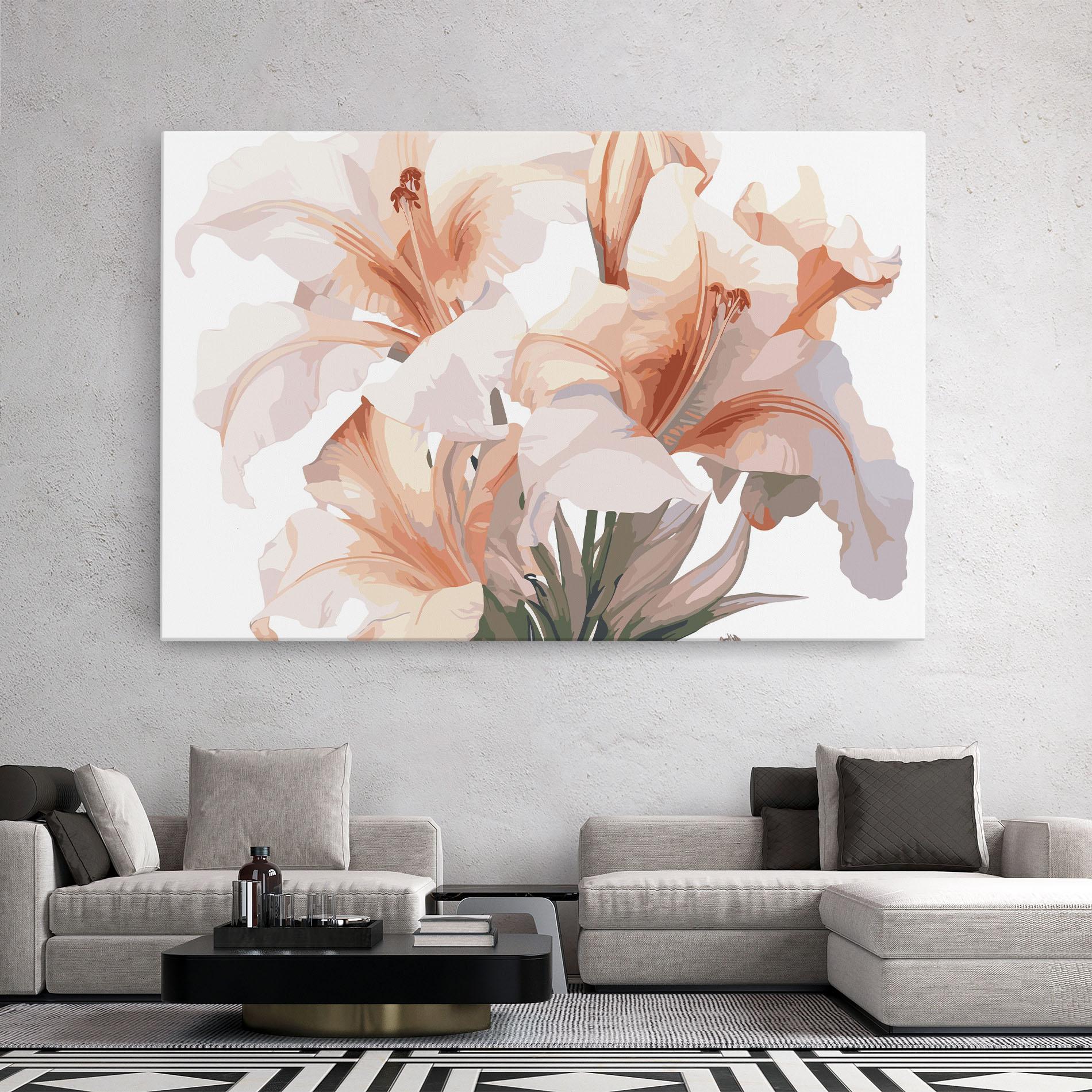 Картина на платно Light Orange Iris mockup 2
