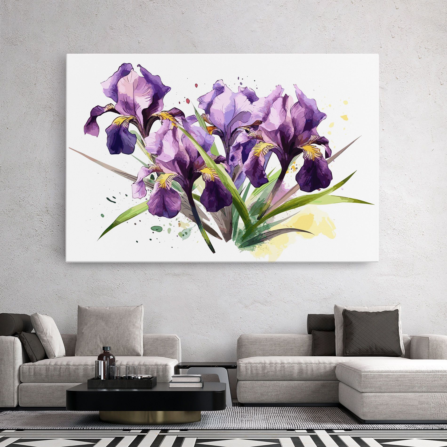 Watercolor Purple Iris mockup 2