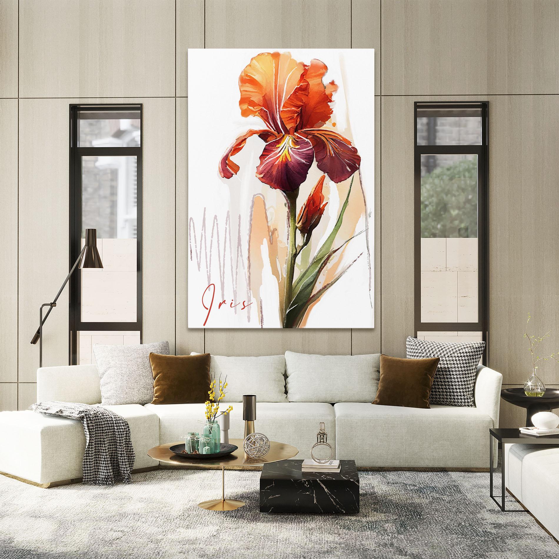 Картина на платно Orange Iris mockup 2