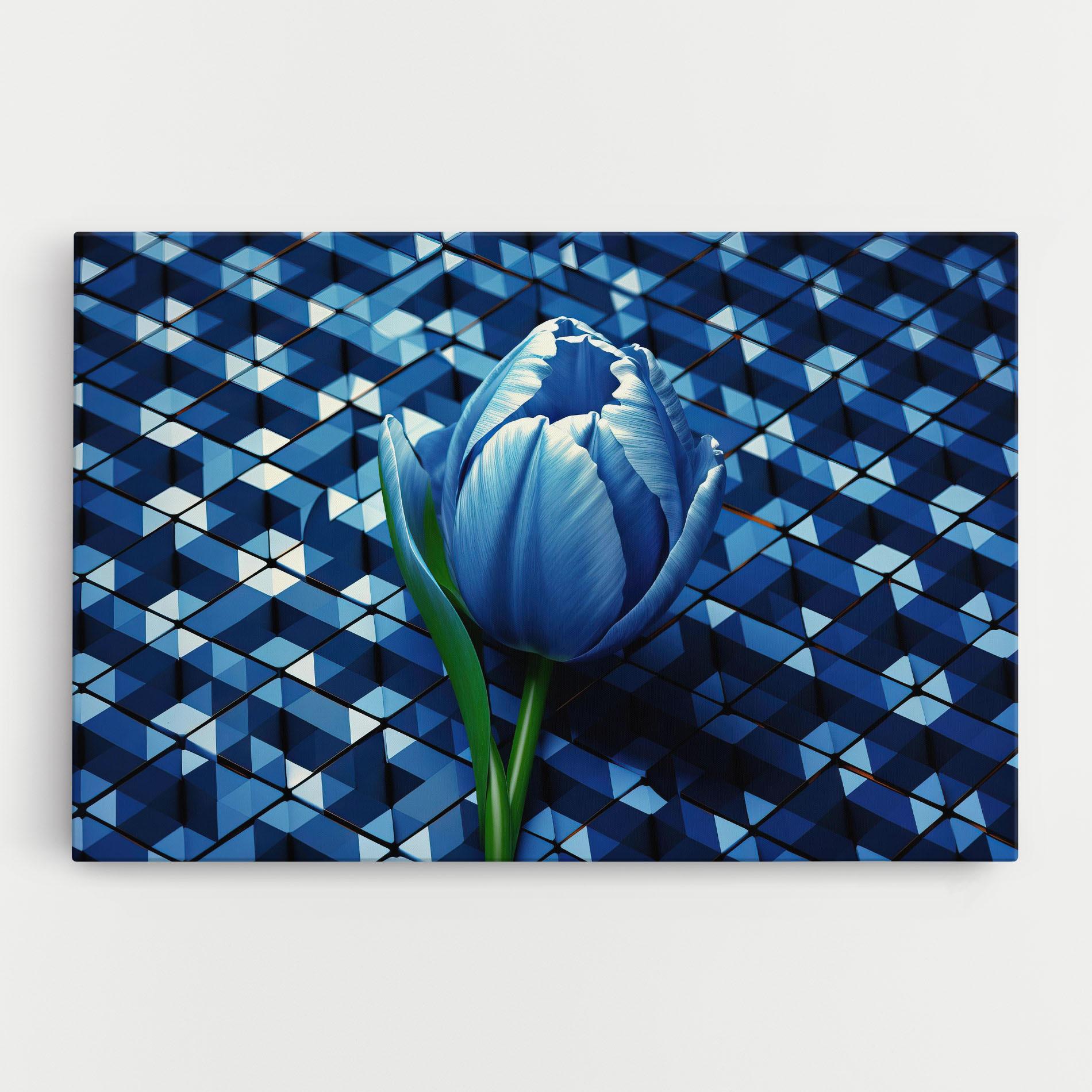 Картина на платно Blue Tulip mockup 0