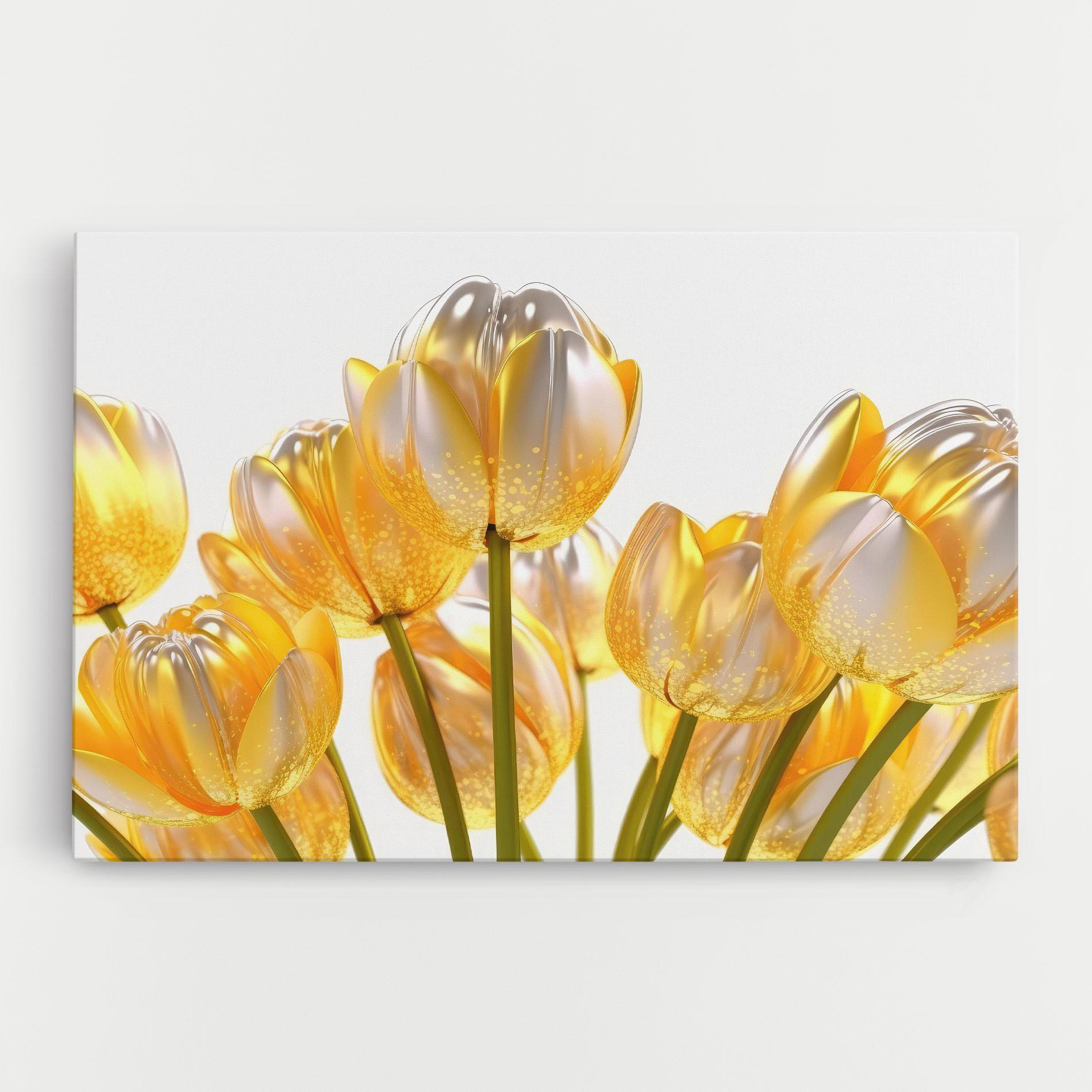 Картина на платно Gold White Tulips mockup 0