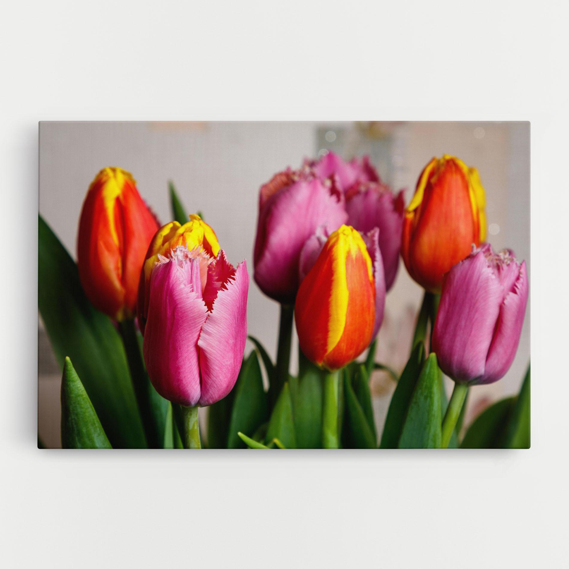 Картина на платно Pink Orange Tulips mockup 0