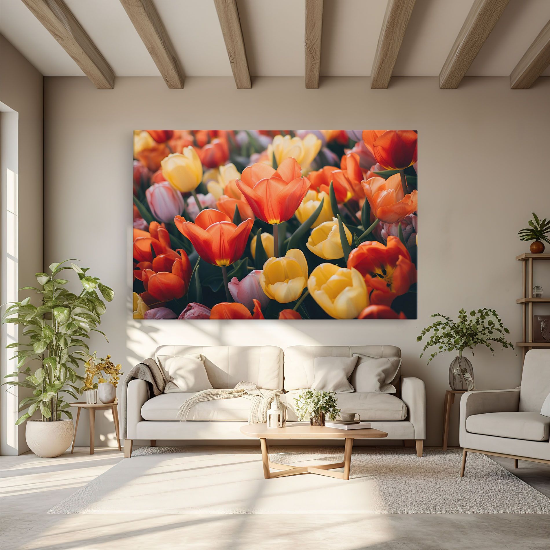 Orange Yellow Tulips mockup 6