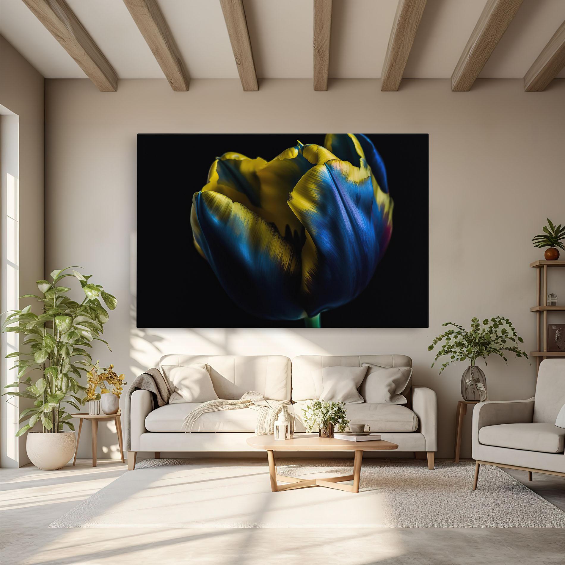 Картина на платно Yellow Blue Tulip mockup 6