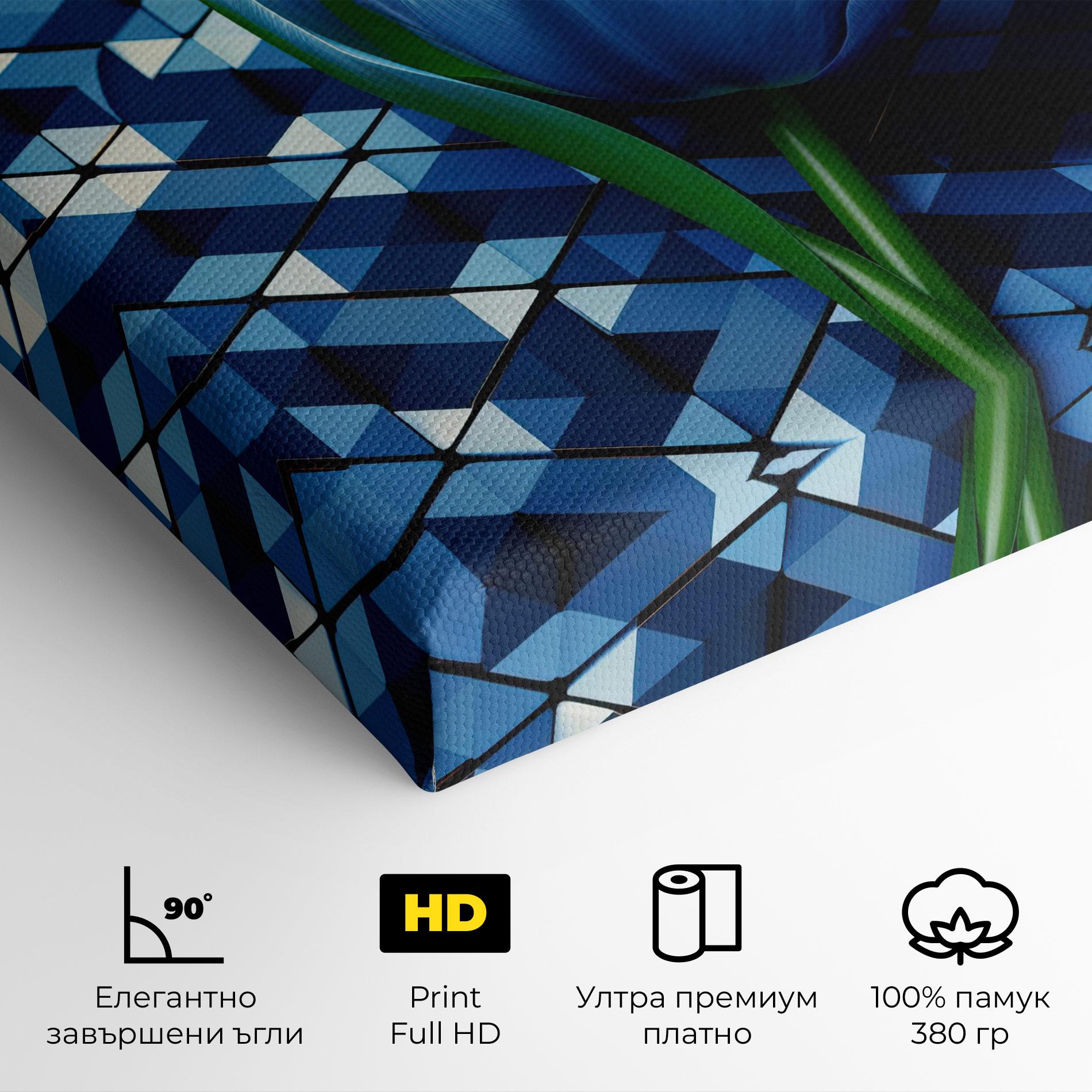 Картина на платно Blue Tulip mockup 4