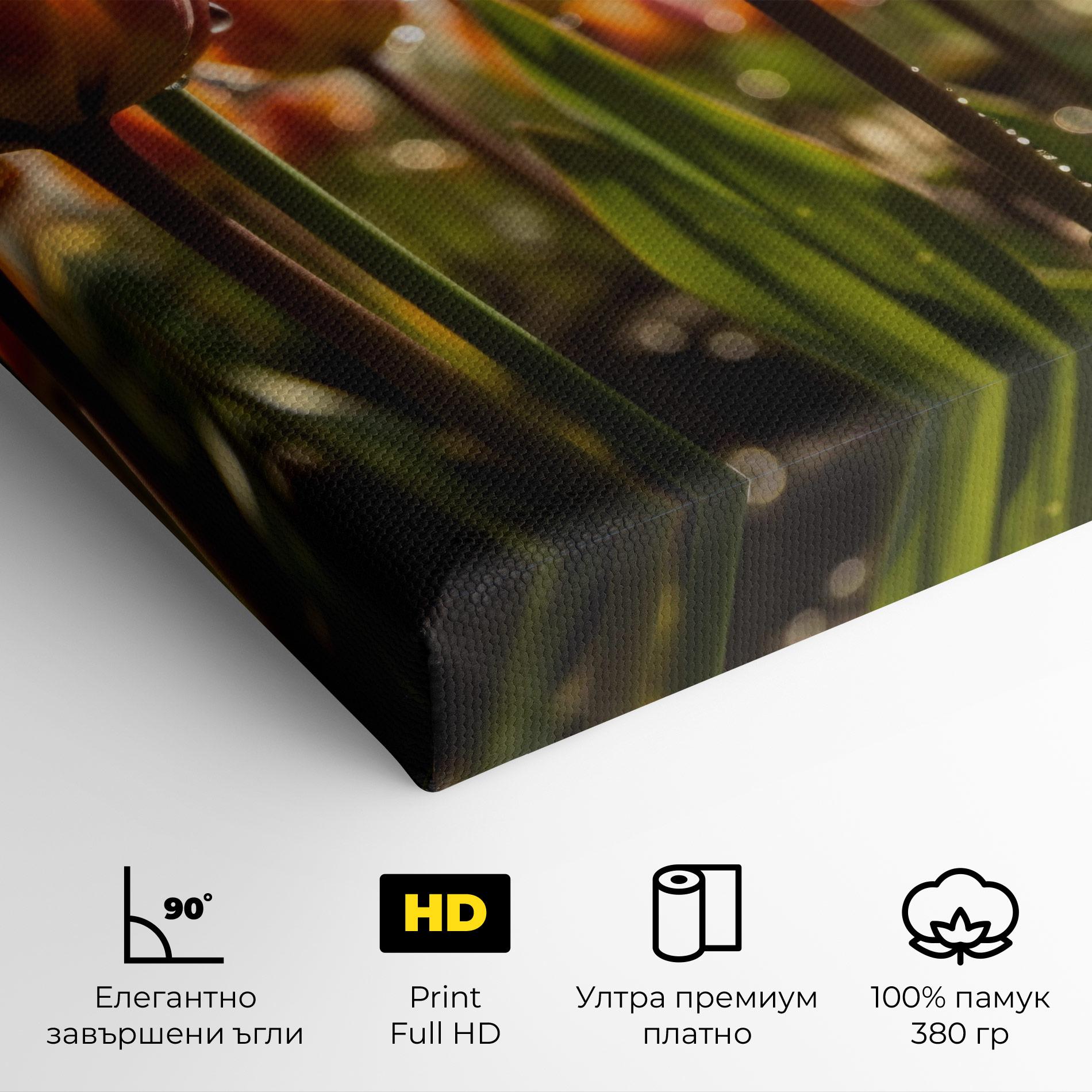 Картина на платно Orange Tulips After Rain mockup 4