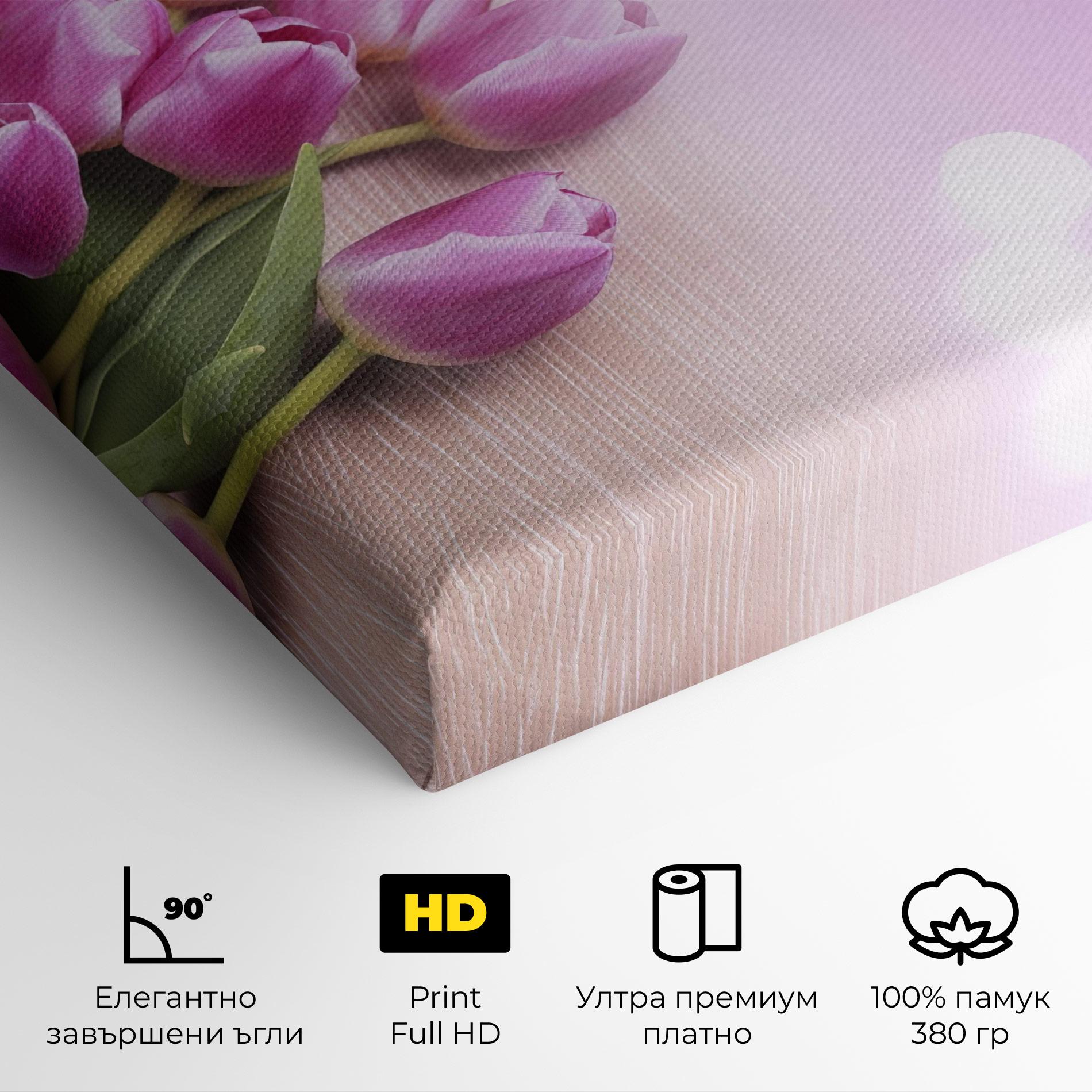 Картина на платно Pink Tulip Flowers mockup 4