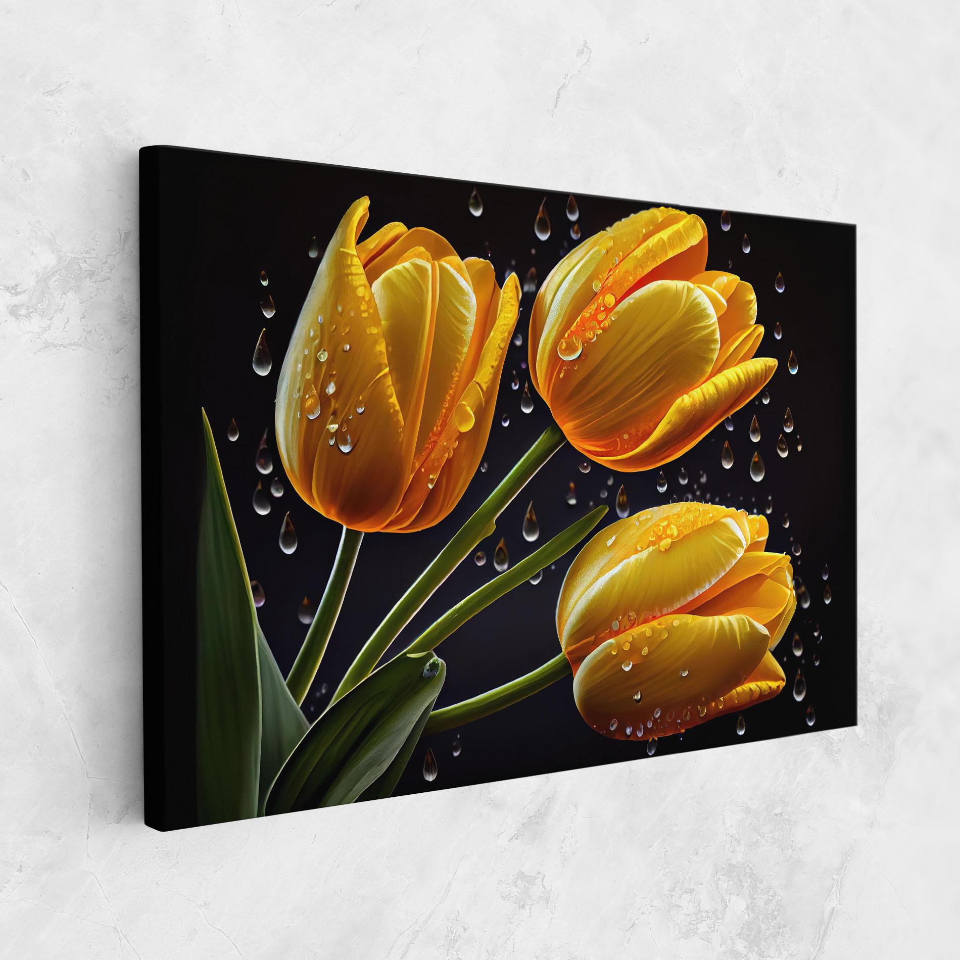 Картина на платно 3 Yellow Tulips mockup 1