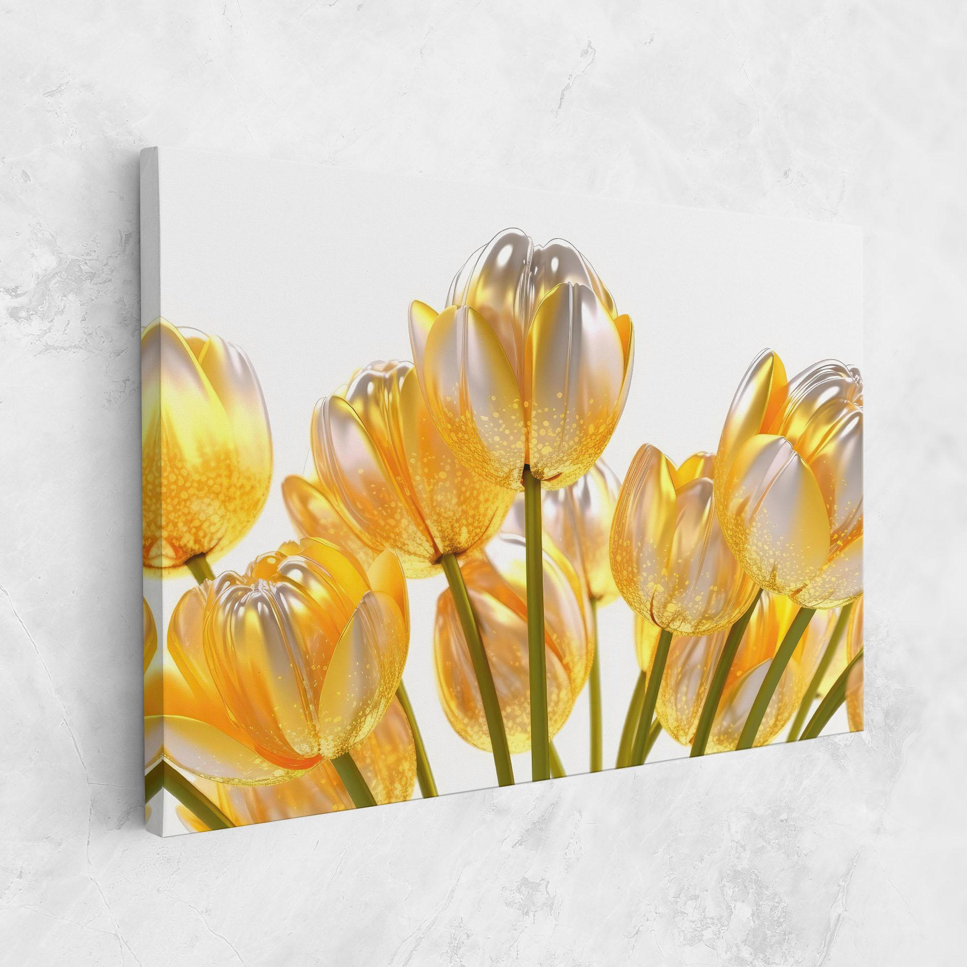 Картина на платно Gold White Tulips mockup 1