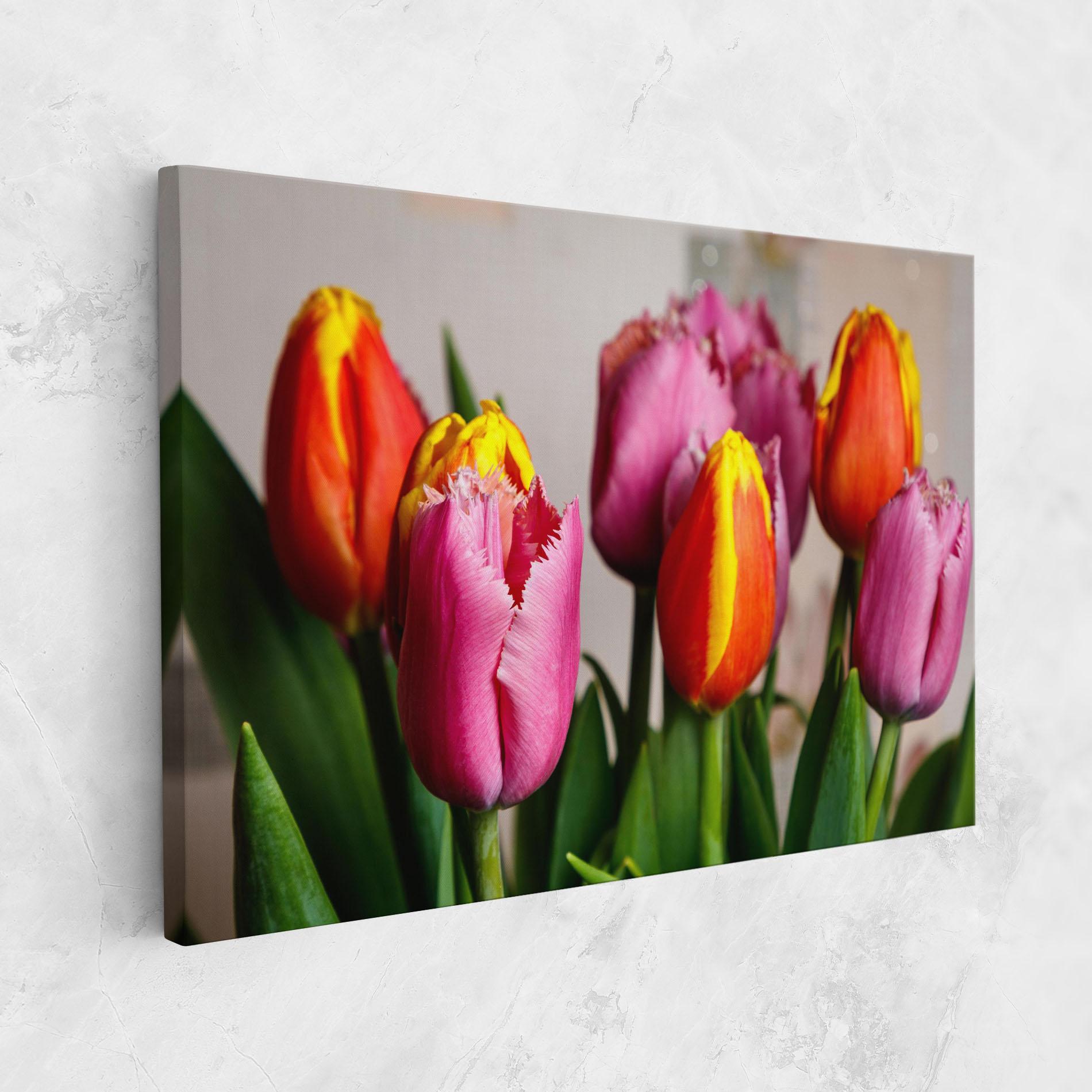 Картина на платно Pink Orange Tulips mockup 1