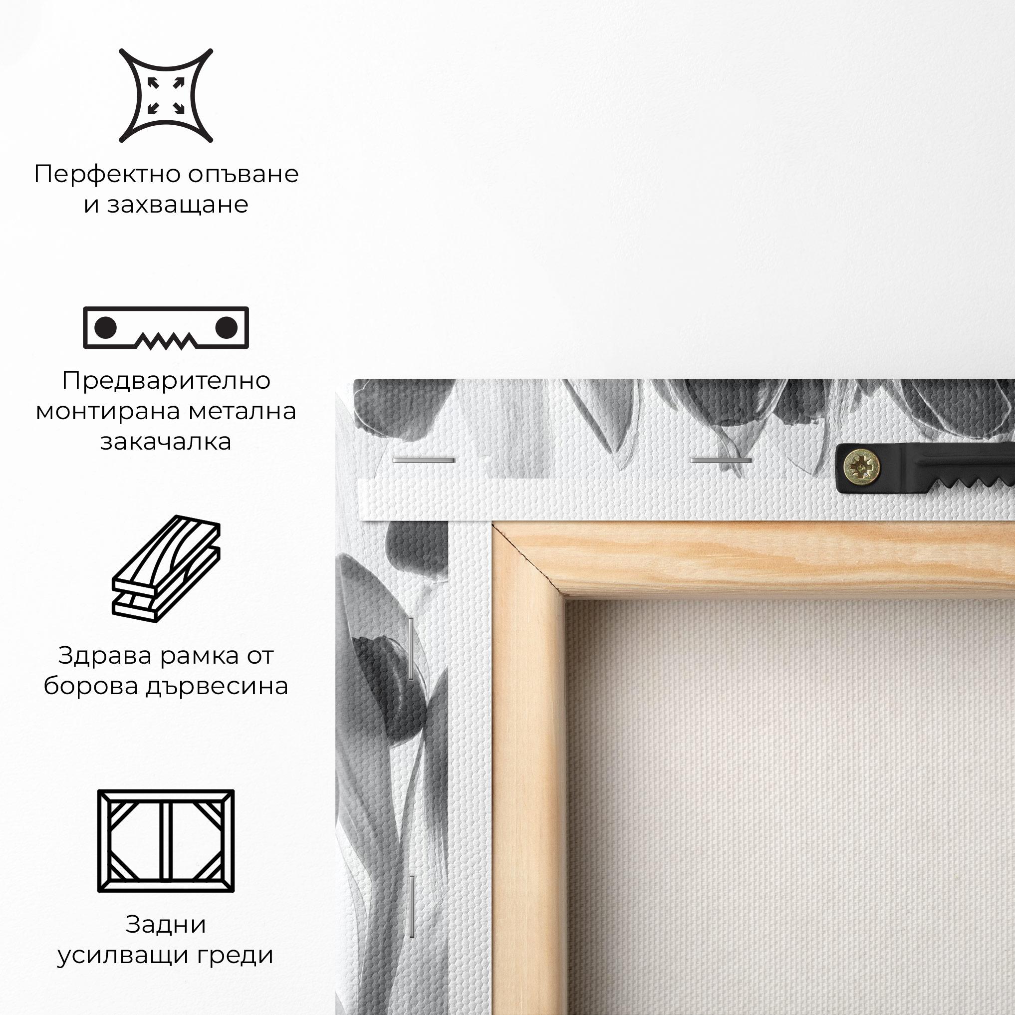 Картина на платно Grey Tulips mockup 5