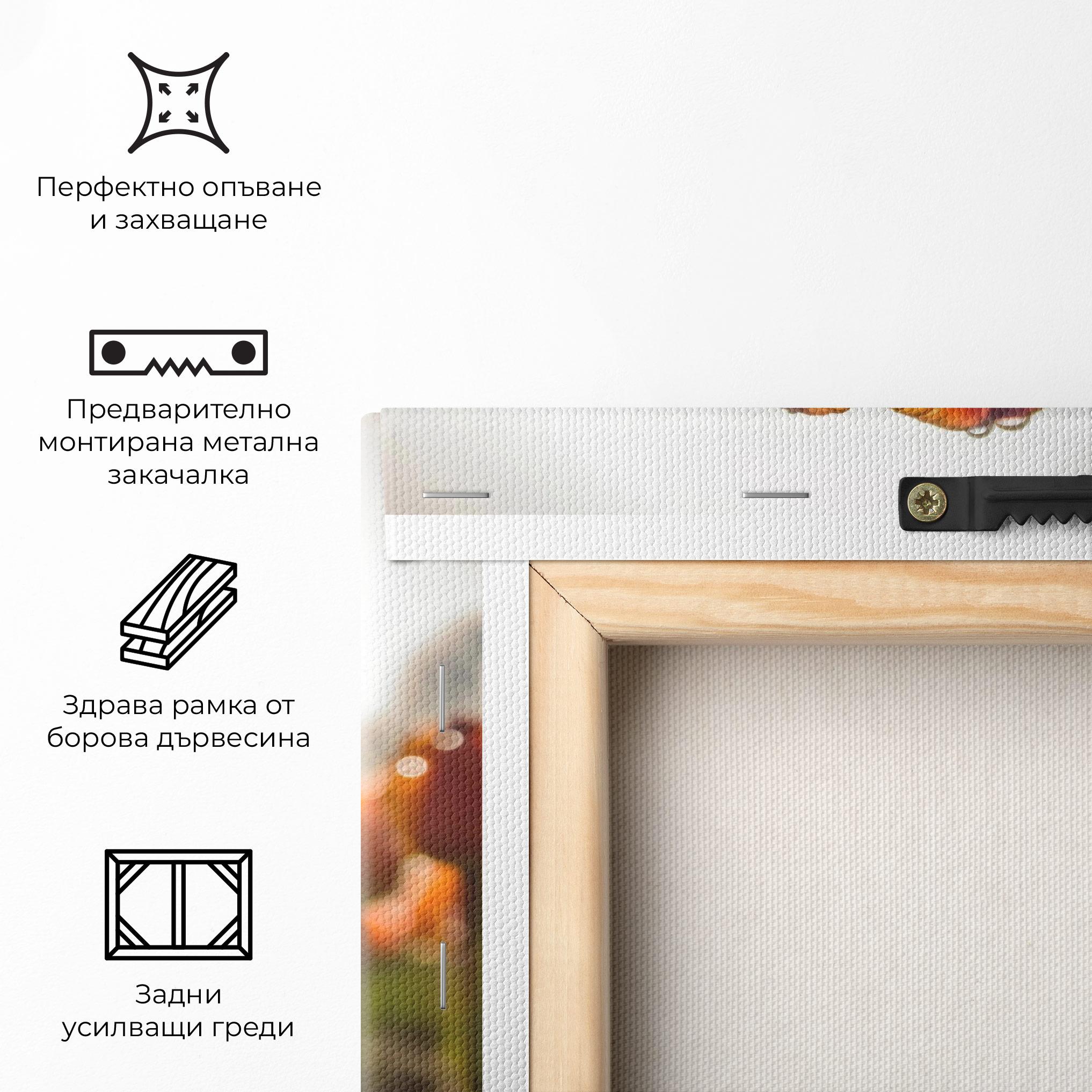 Картина на платно Orange Tulips After Rain mockup 5