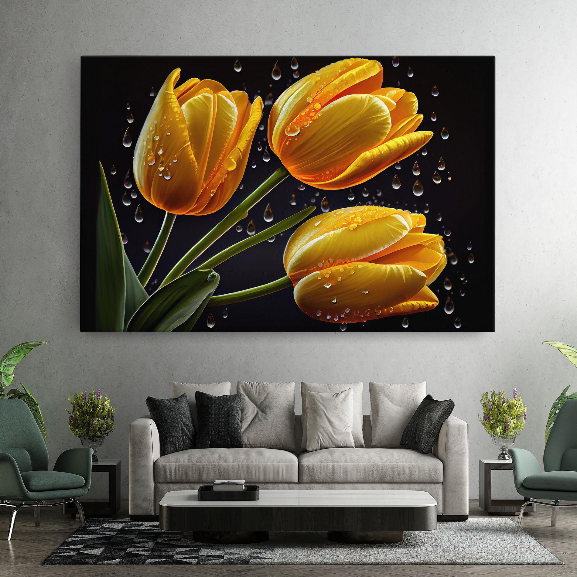 Картина на платно 3 Yellow Tulips mockup 7