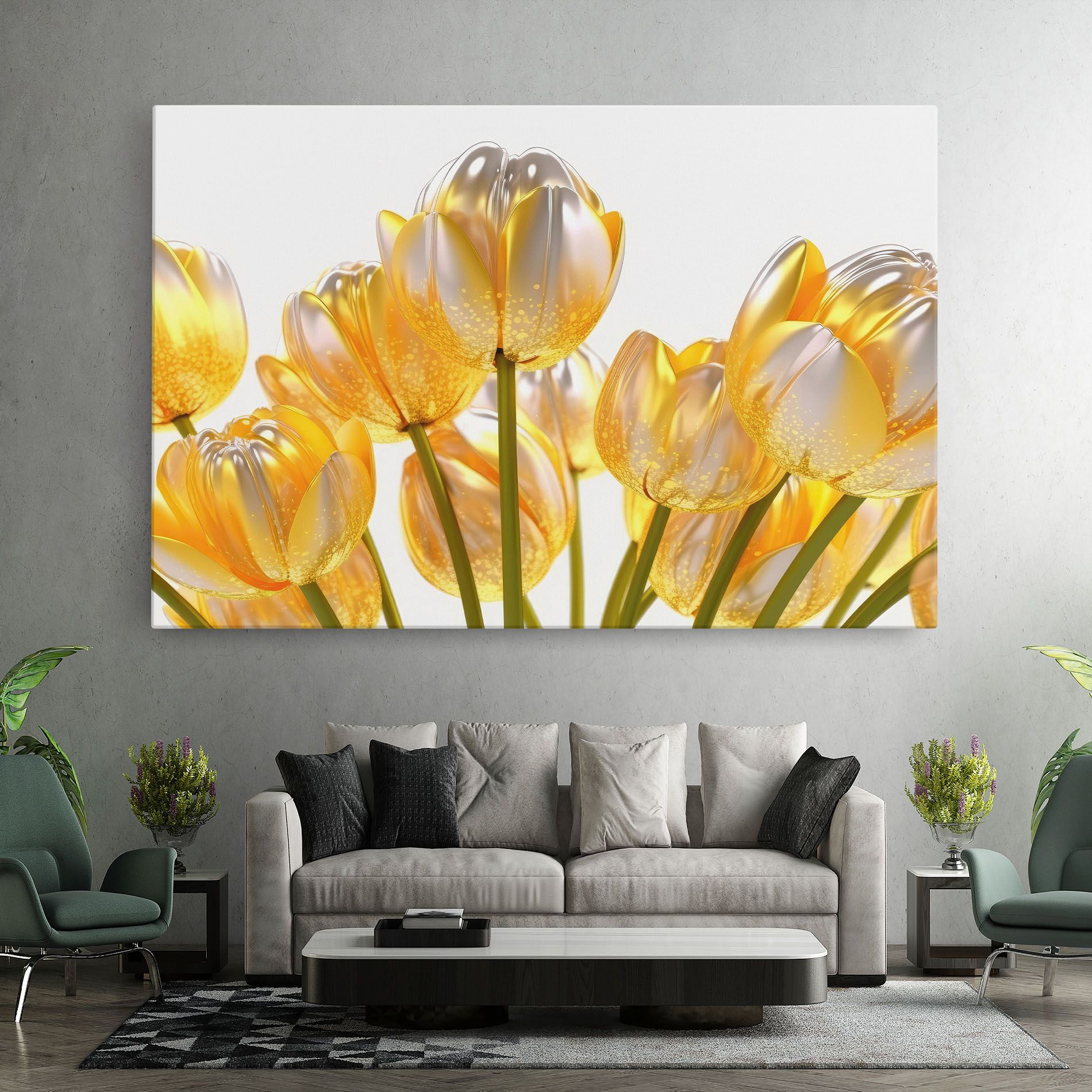 Gold White Tulips mockup 7