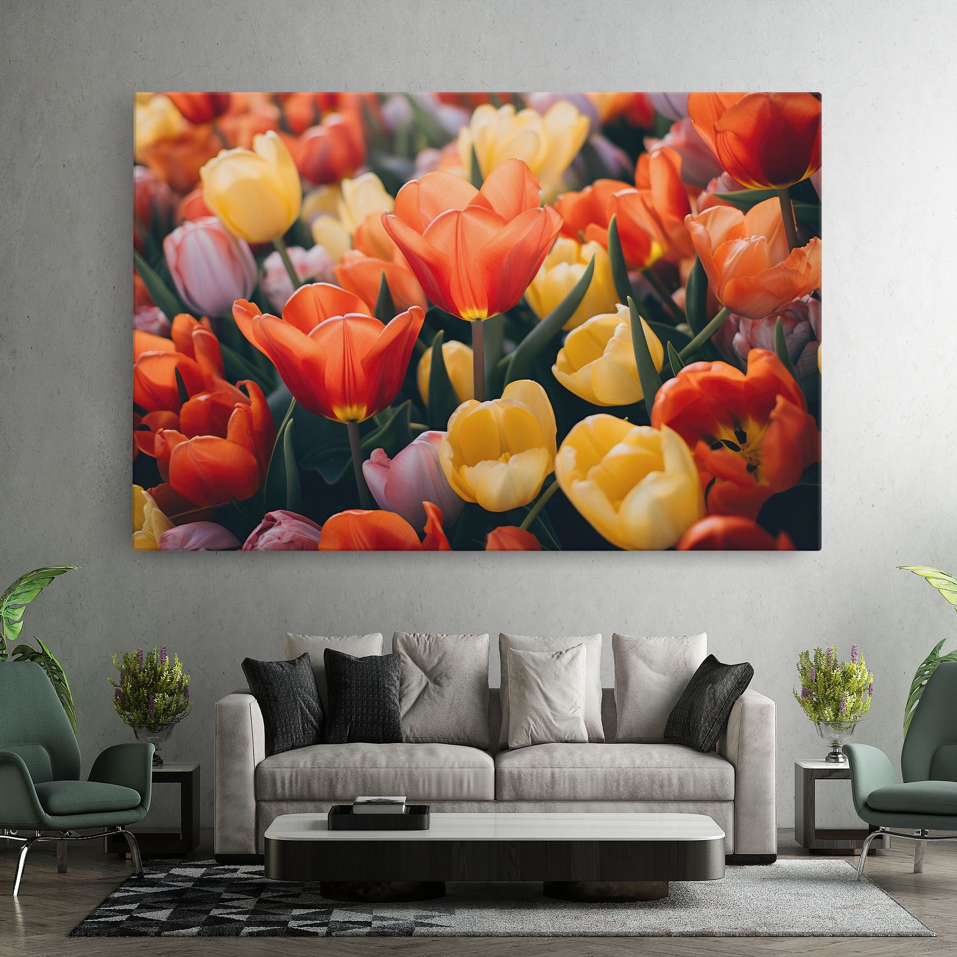 Orange Yellow Tulips mockup 7