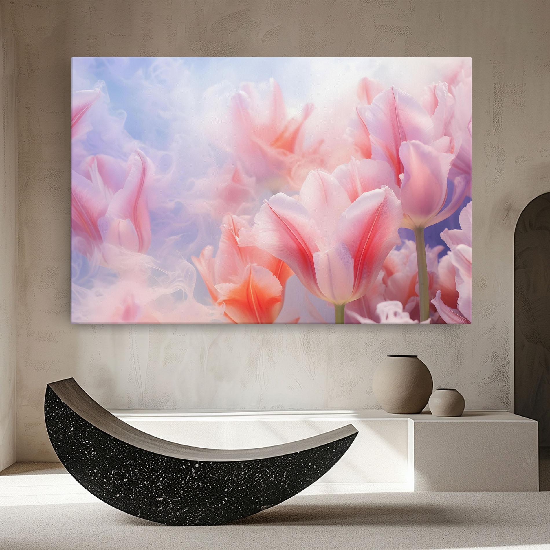 Картина на платно Dreamy Pink Tulips mockup 8