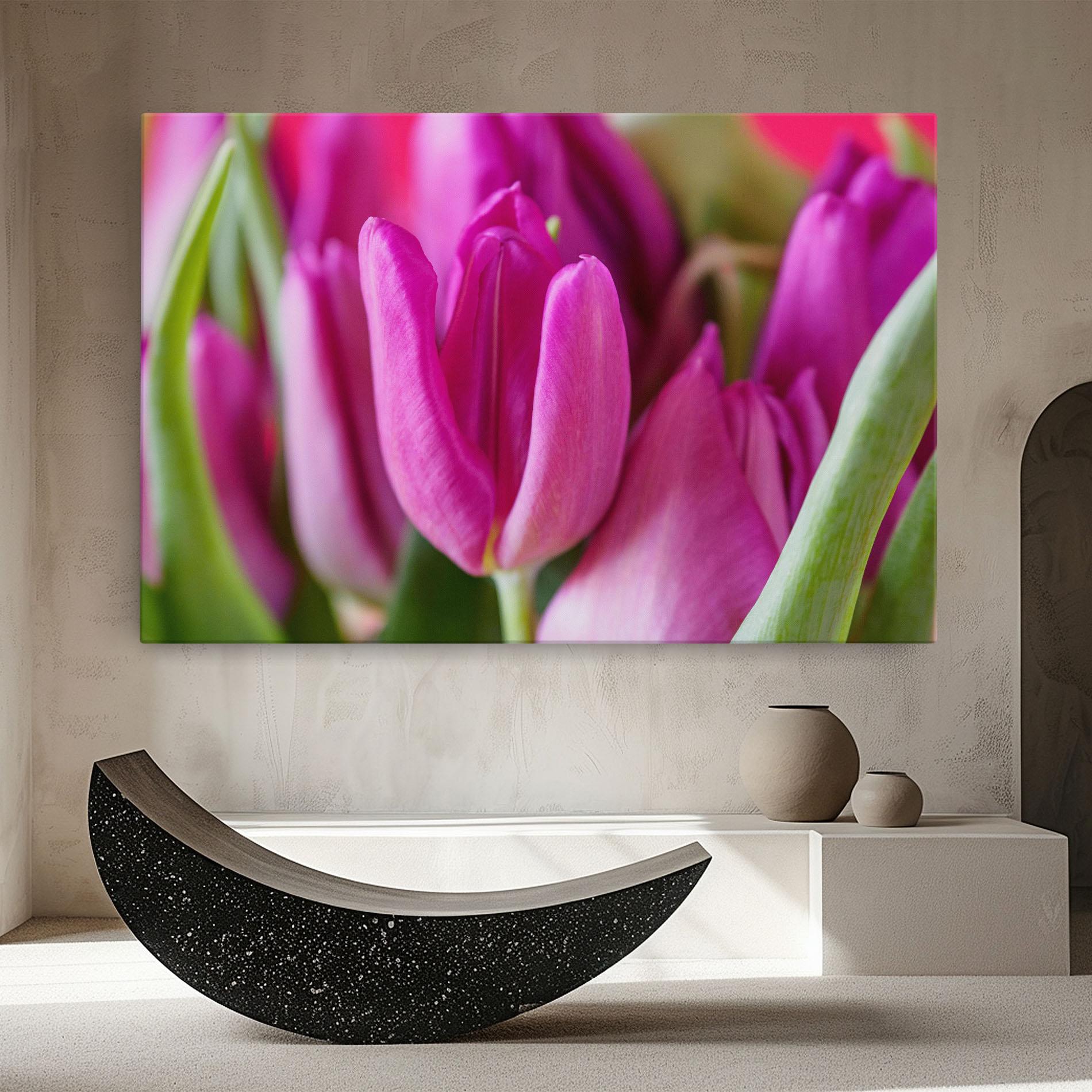 Картина на платно Purple Tulip Close Up mockup 8