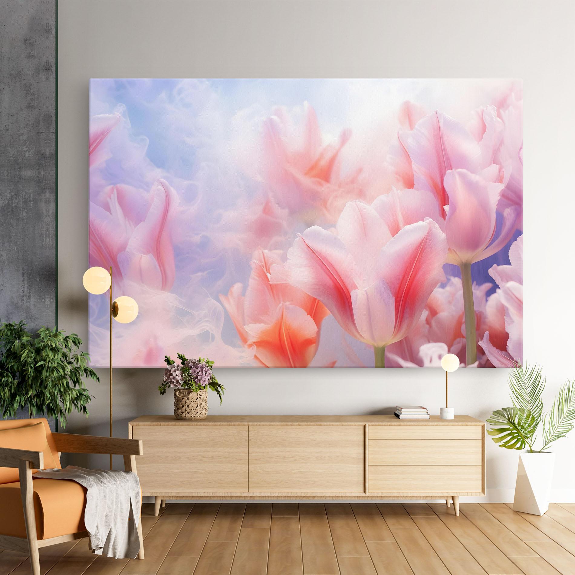 Картина на платно Dreamy Pink Tulips mockup 9