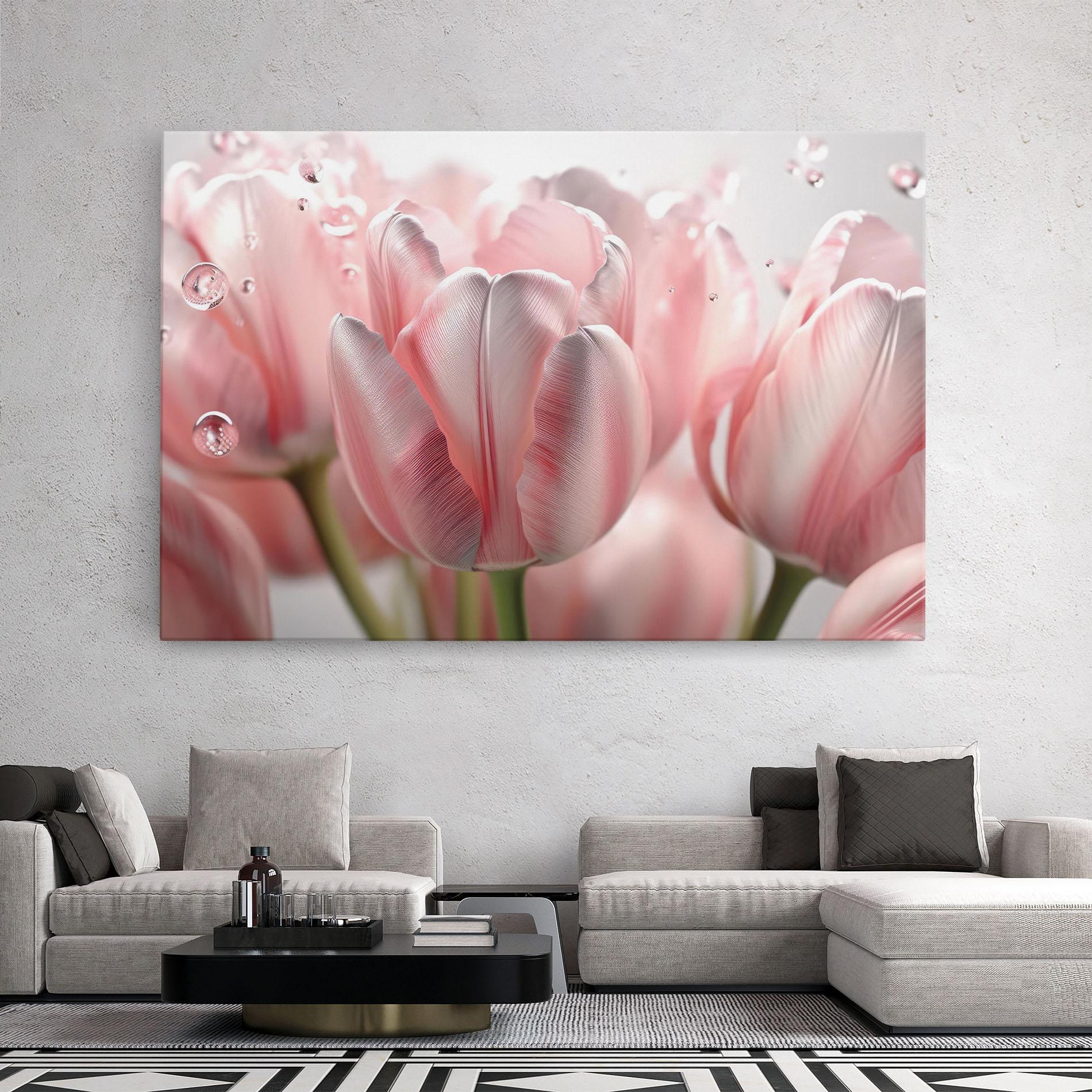 Картина на платно Pink Pretty Tulips mockup 2