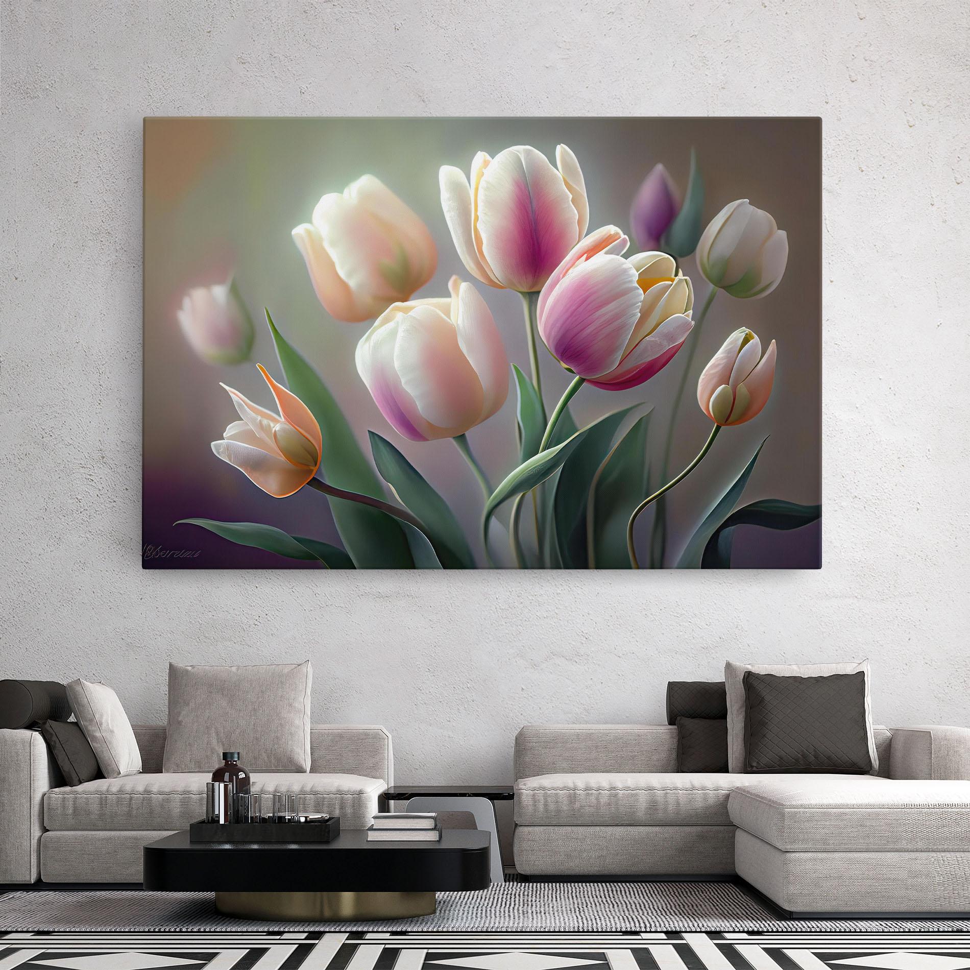 Картина на платно Pretty Tulips mockup 2