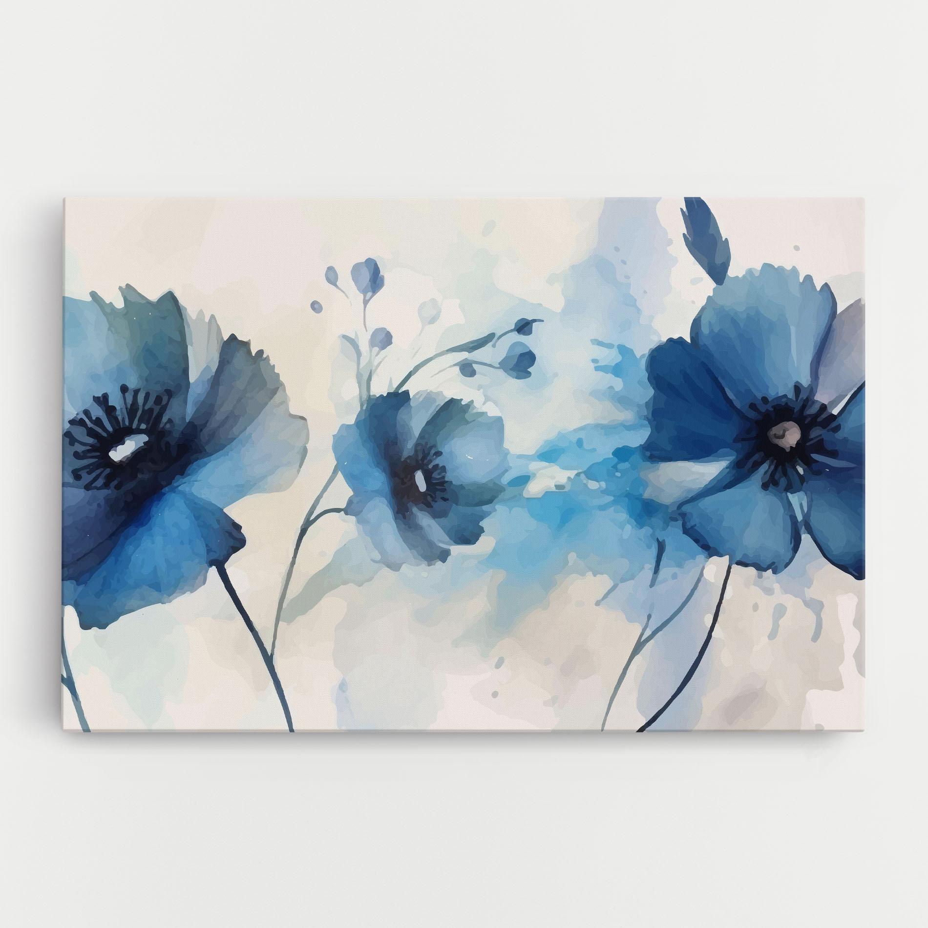 Картина на платно Blue Poppies mockup 0