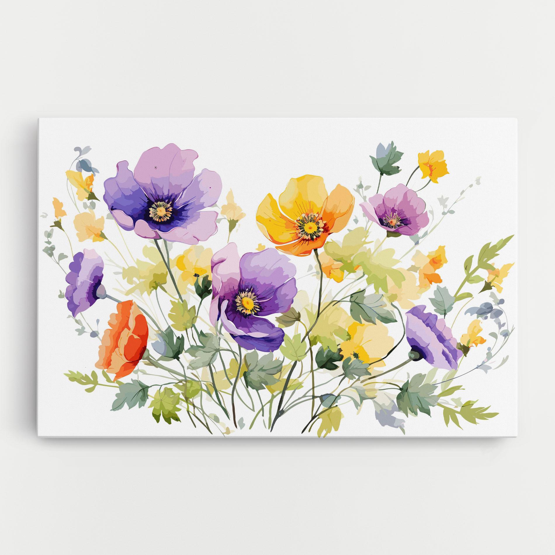 Картина на платно Purple Orange Poppy mockup 0