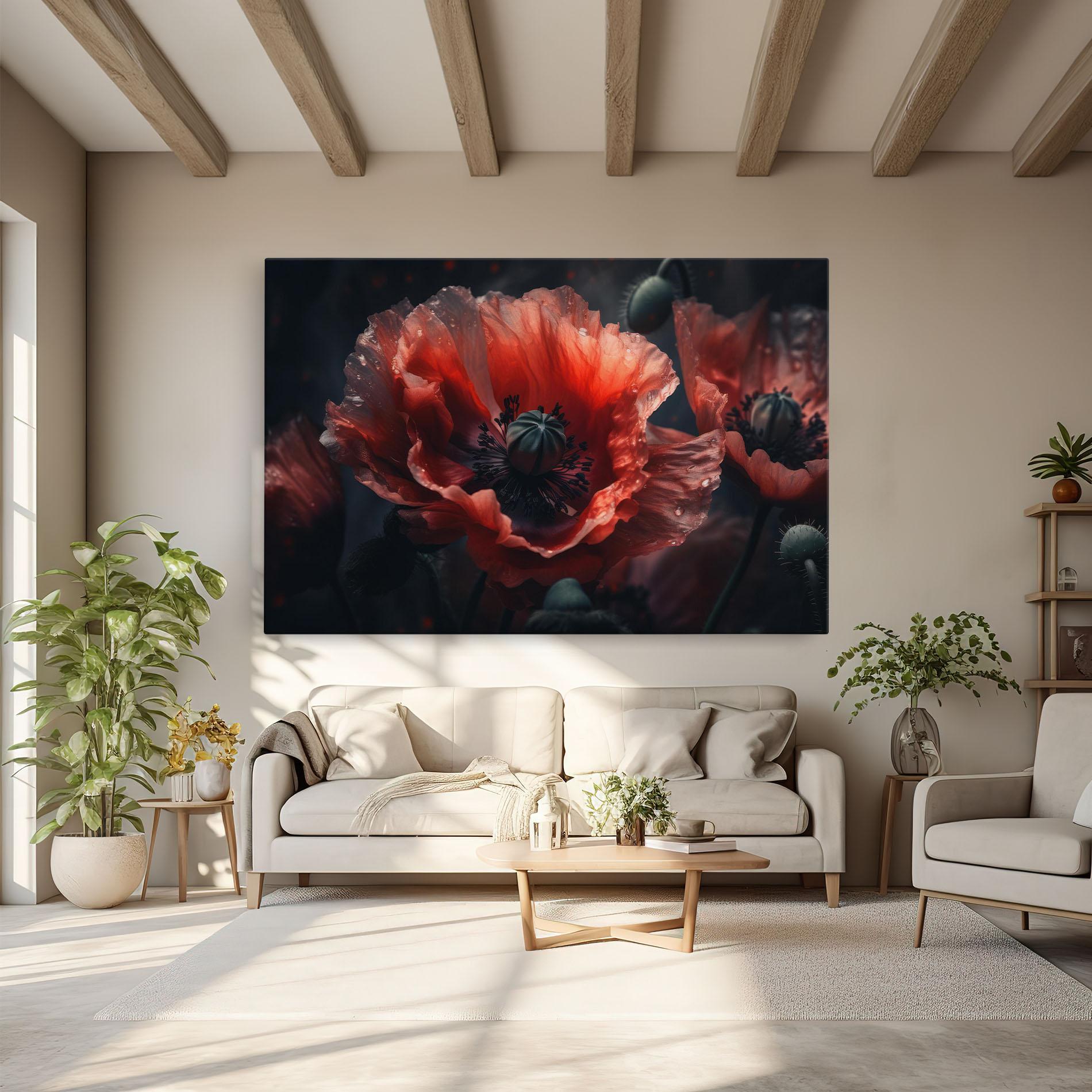 Картина на платно Dark Shade Poppy mockup 6