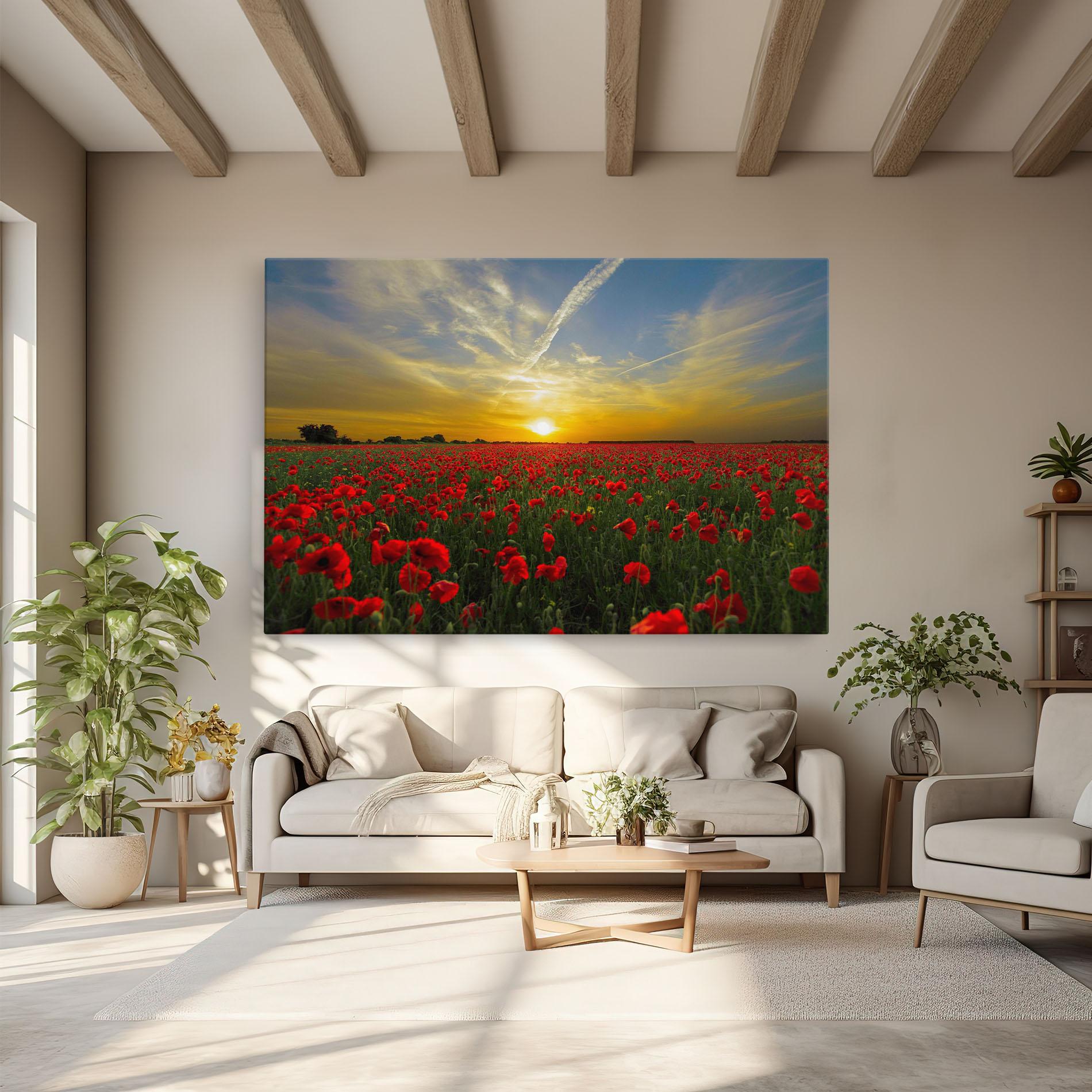 Картина на платно Poppies Sunset mockup 6