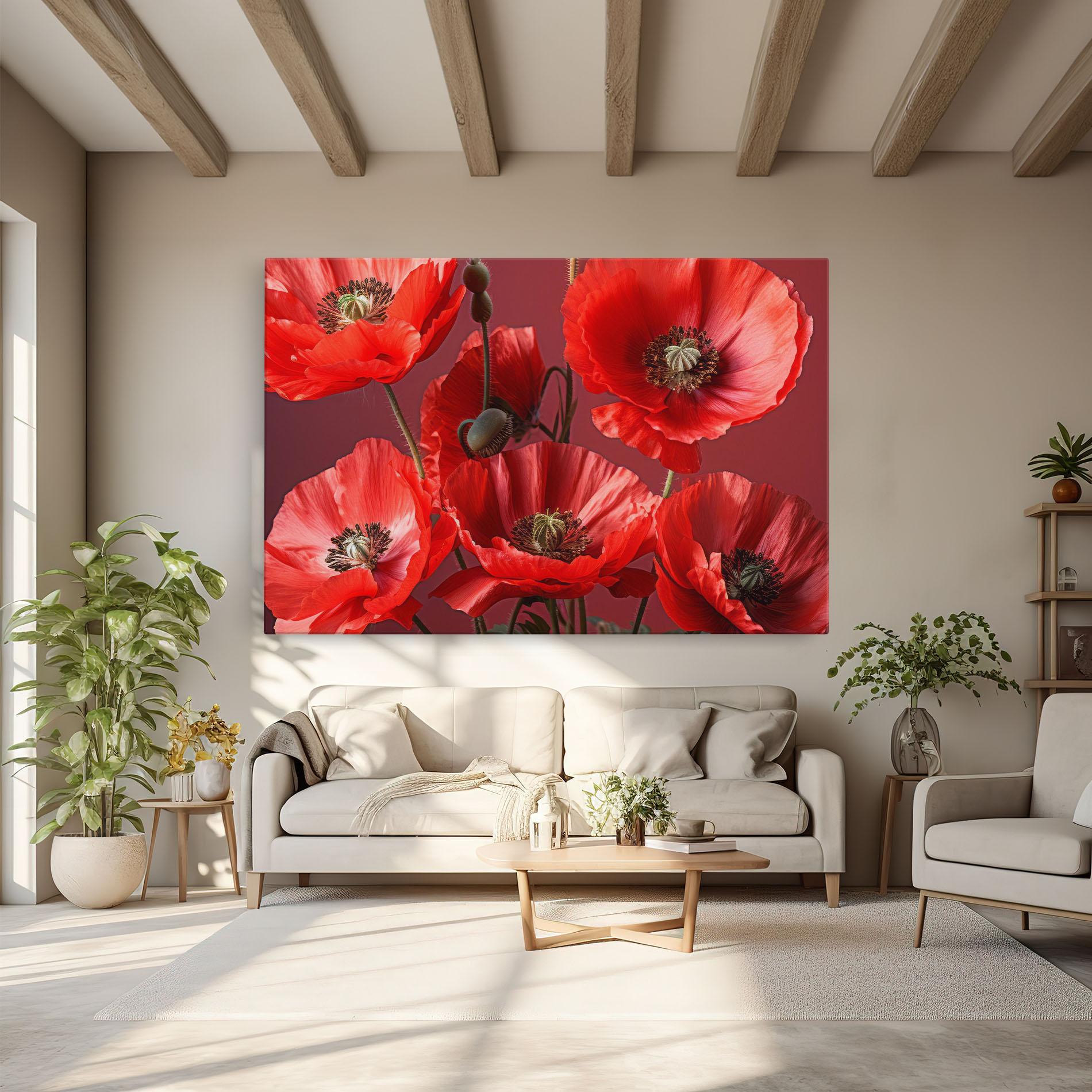 Картина на платно Red Poppies mockup 6