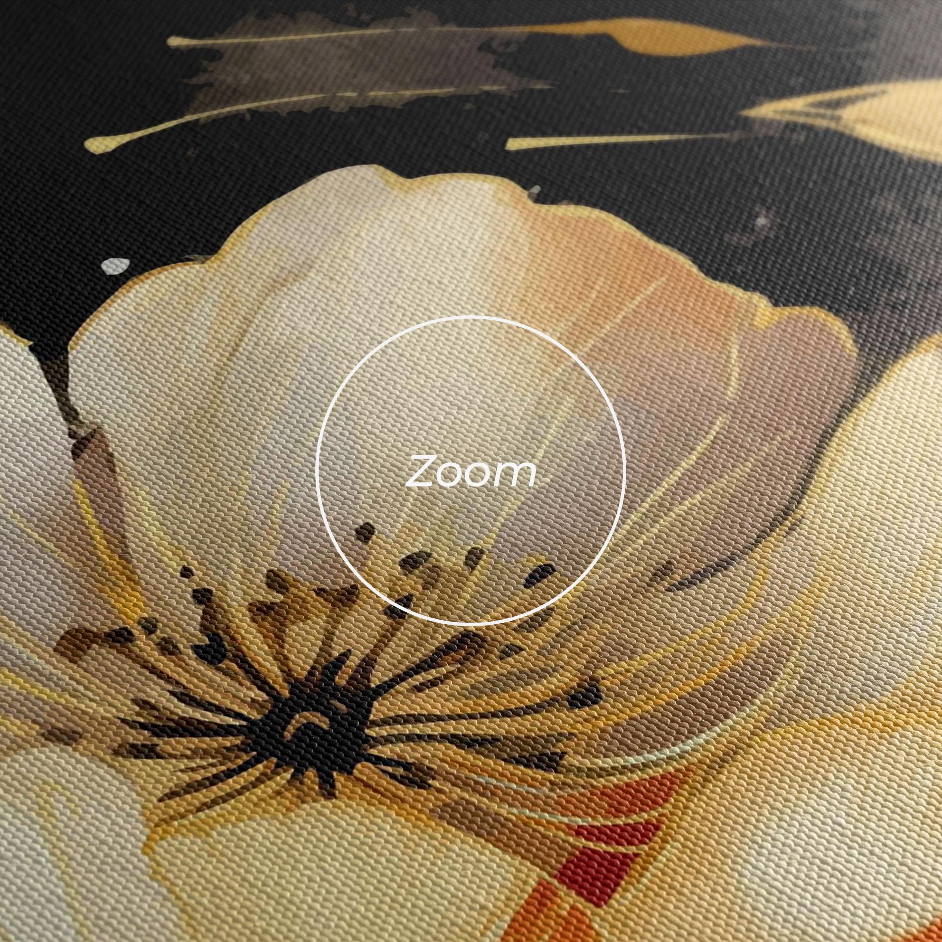 Картина на платно Gold Poppy Black mockup 3