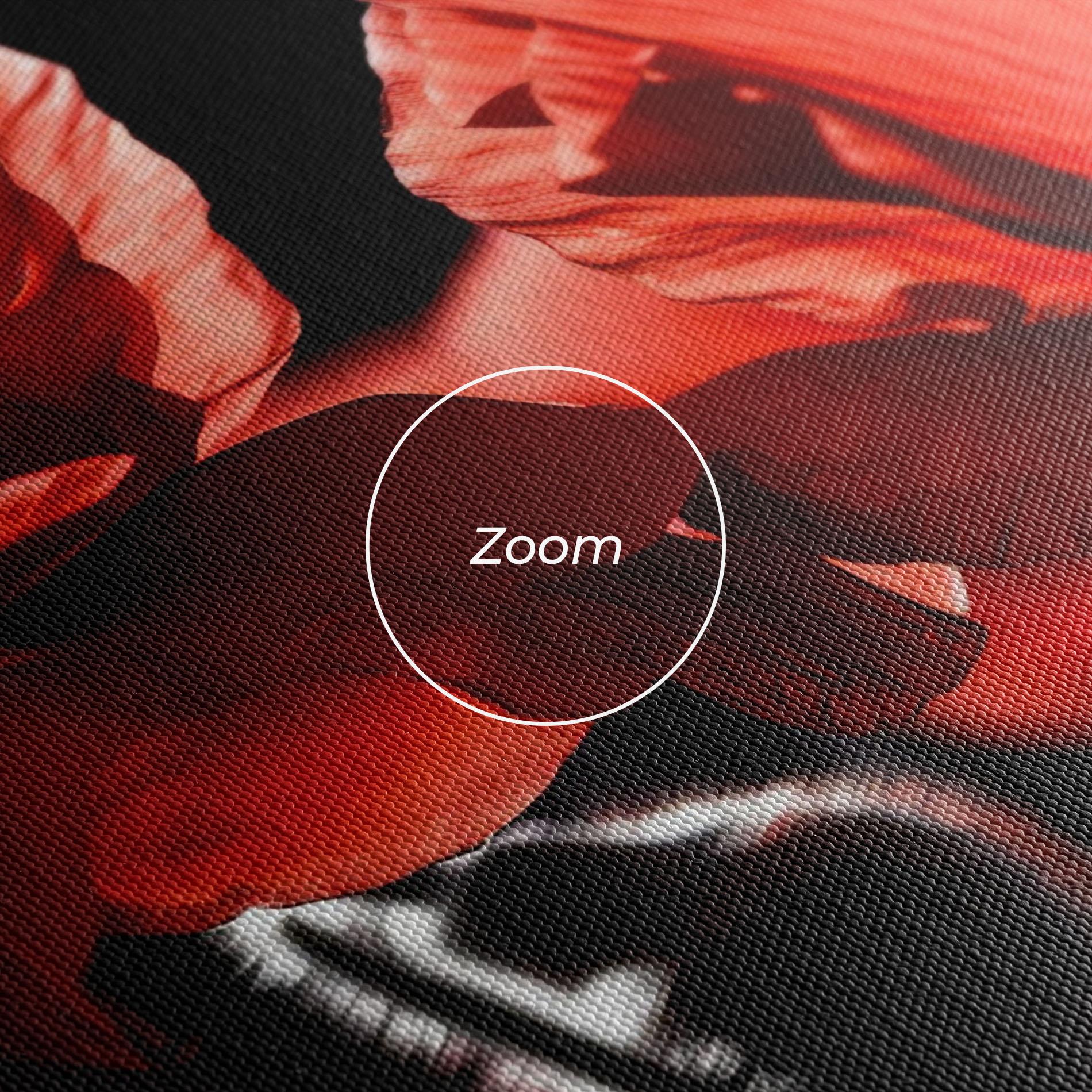 Картина на платно Light Red Poppy On Black mockup 3