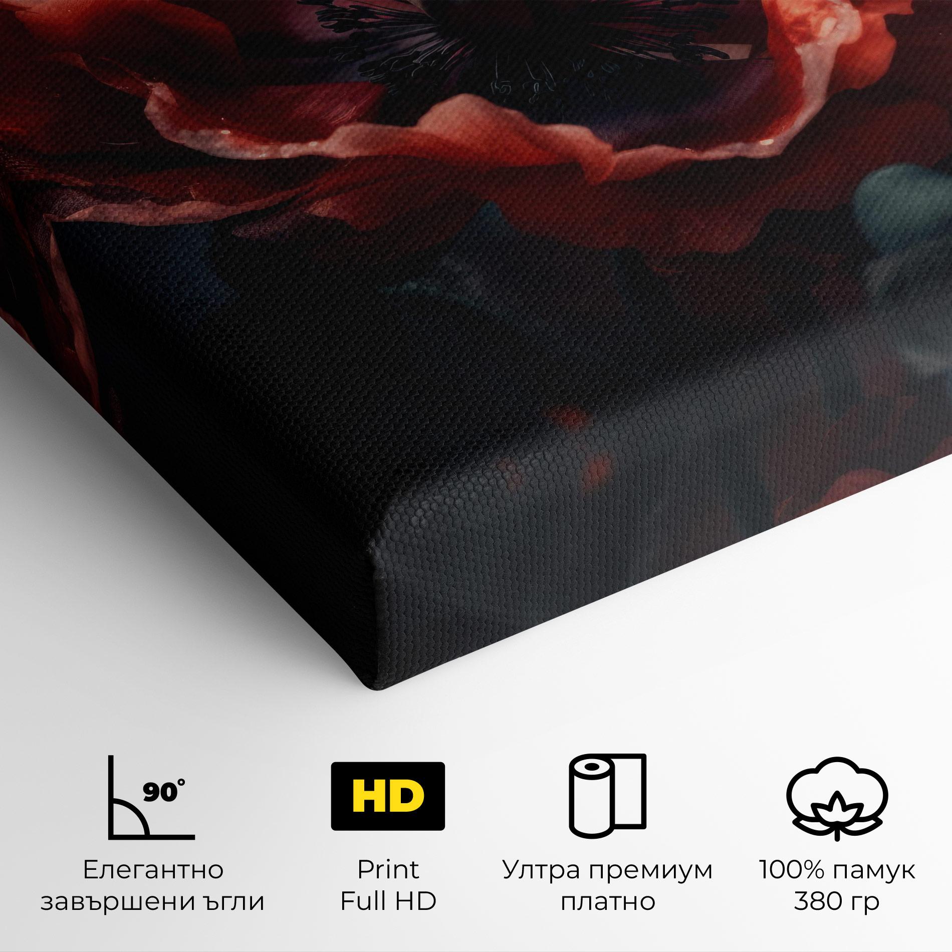 Картина на платно Dark Shade Poppy mockup 4