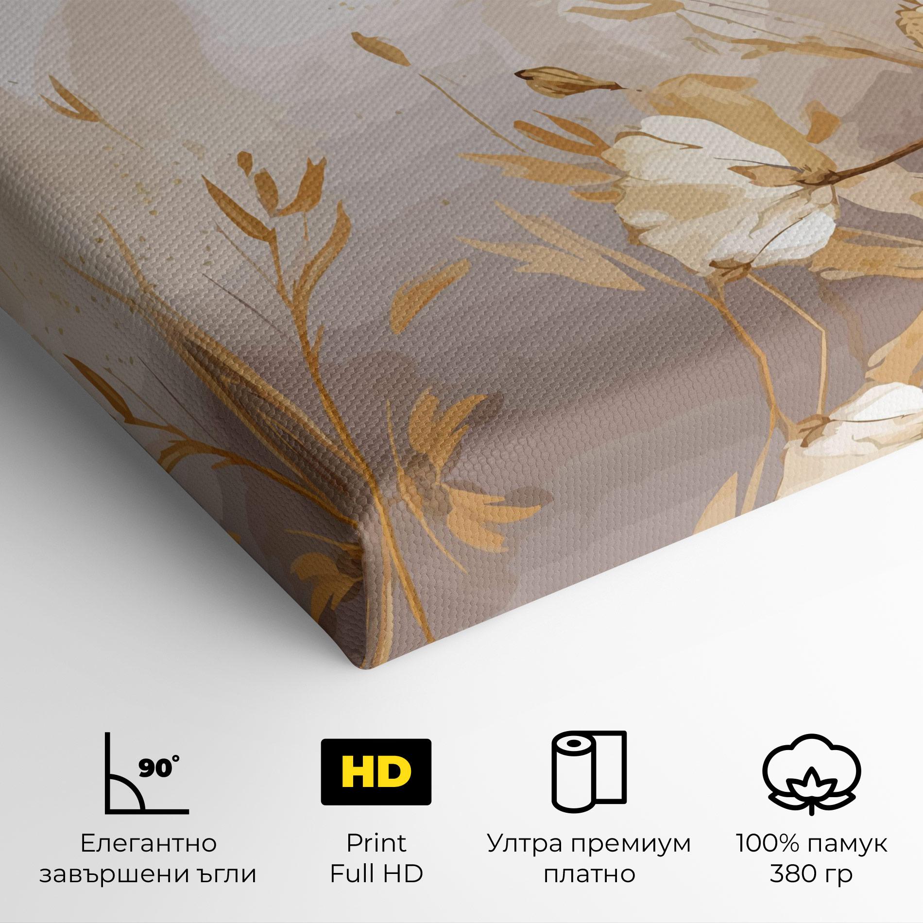 Картина на платно Gold Cream Poppy mockup 4