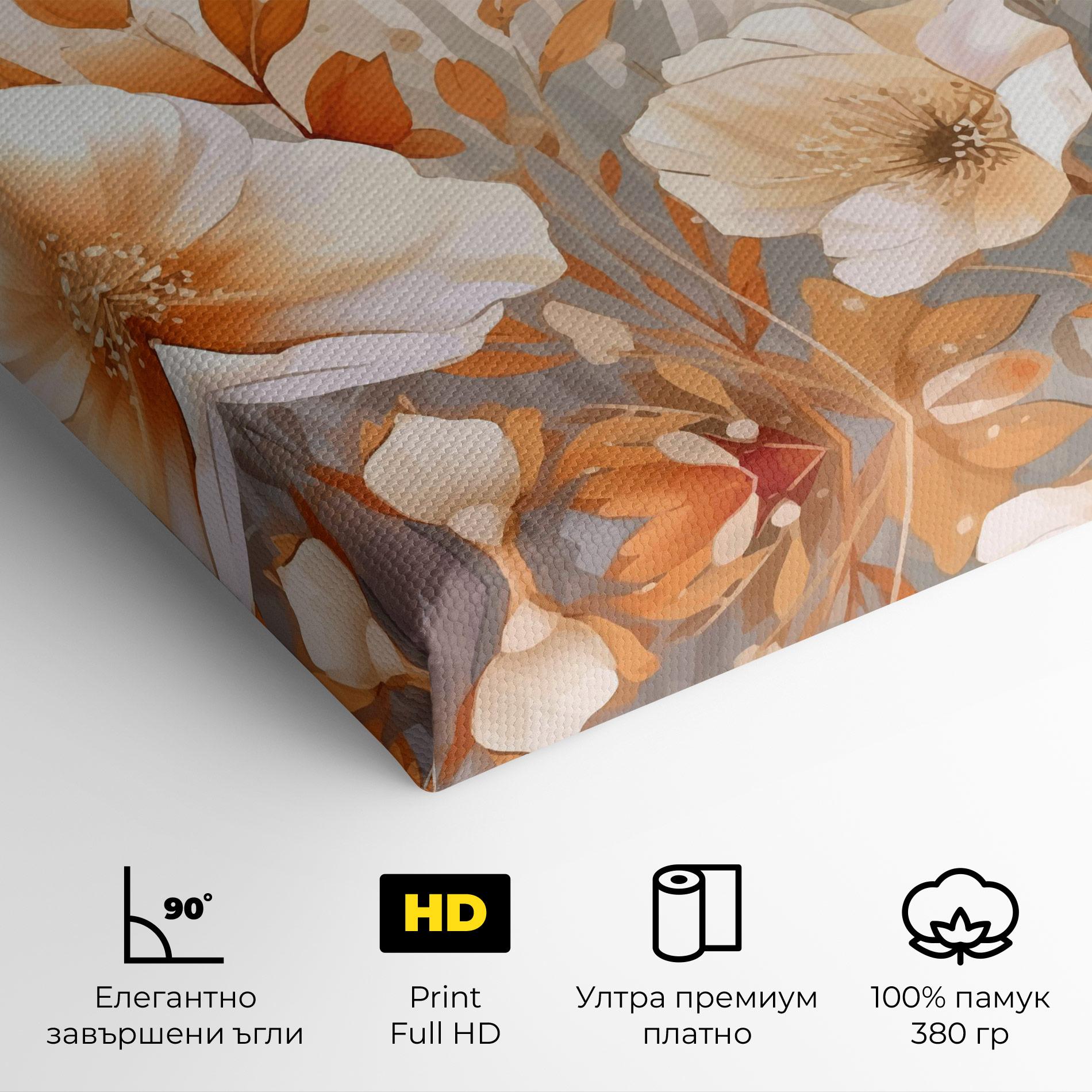 Картина на платно Orange Cream Poppy mockup 4