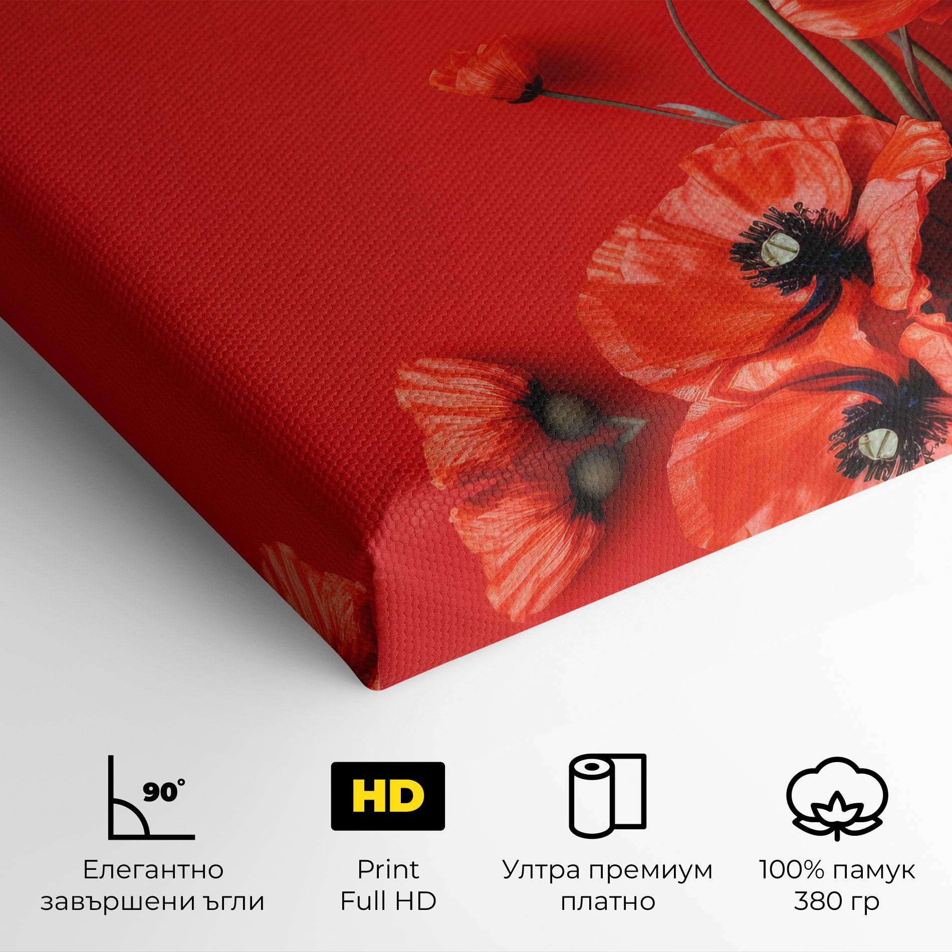 Картина на платно Poppies On The Table mockup 4