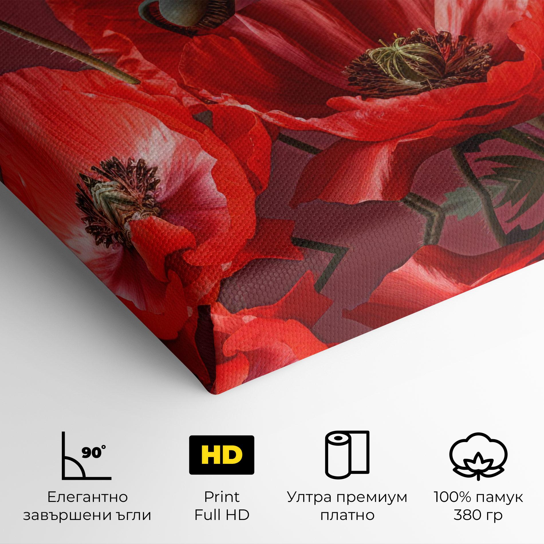 Картина на платно Red Poppies mockup 4