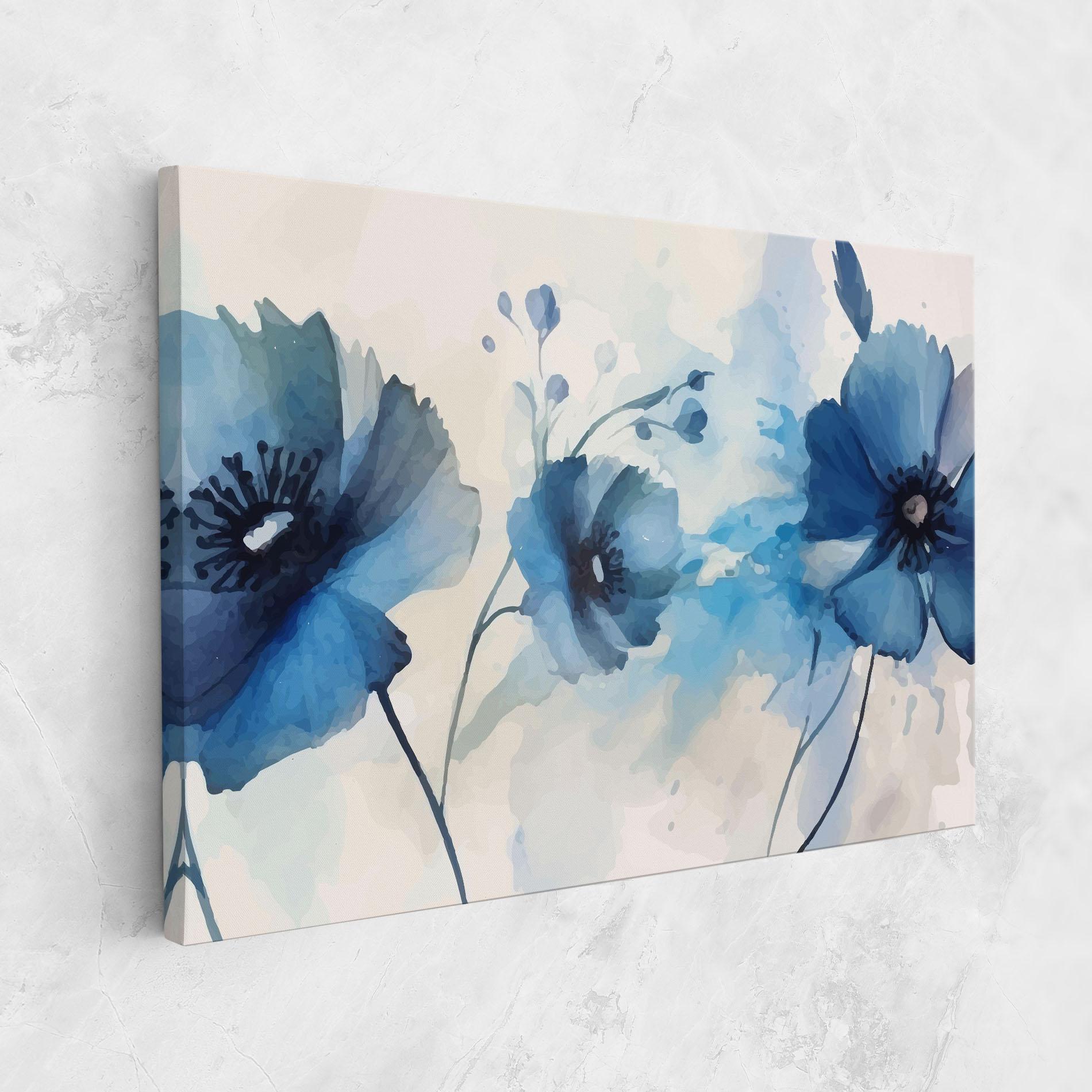 Картина на платно Blue Poppies mockup 1