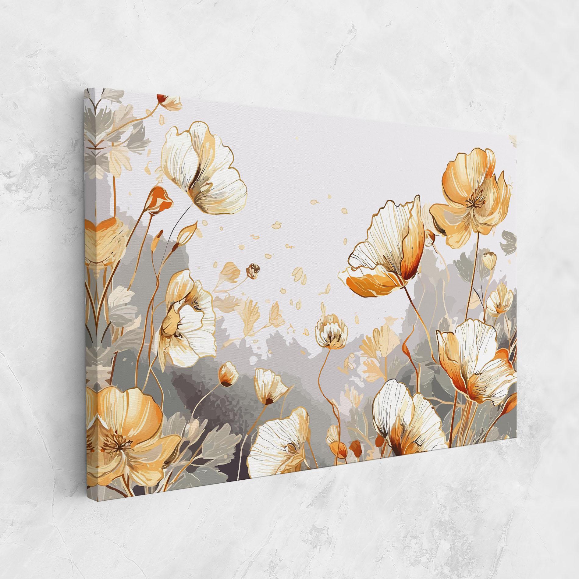 Картина на платно Gold Poppies mockup 1