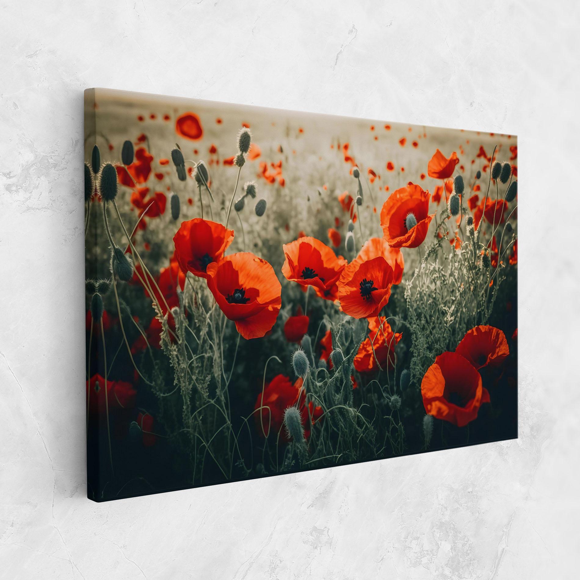 Картина на платно Poppy Grass Field mockup 1