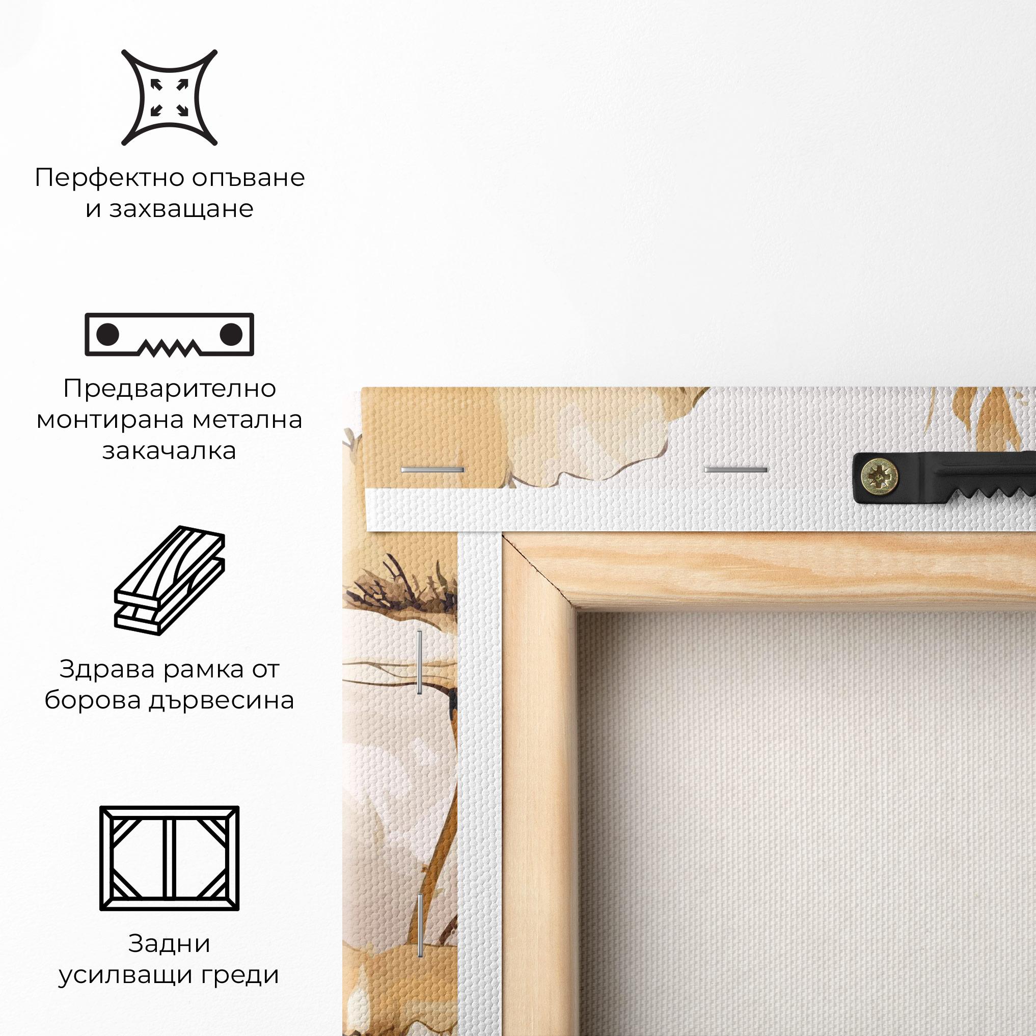 Картина на платно Gold Cream Poppy mockup 5